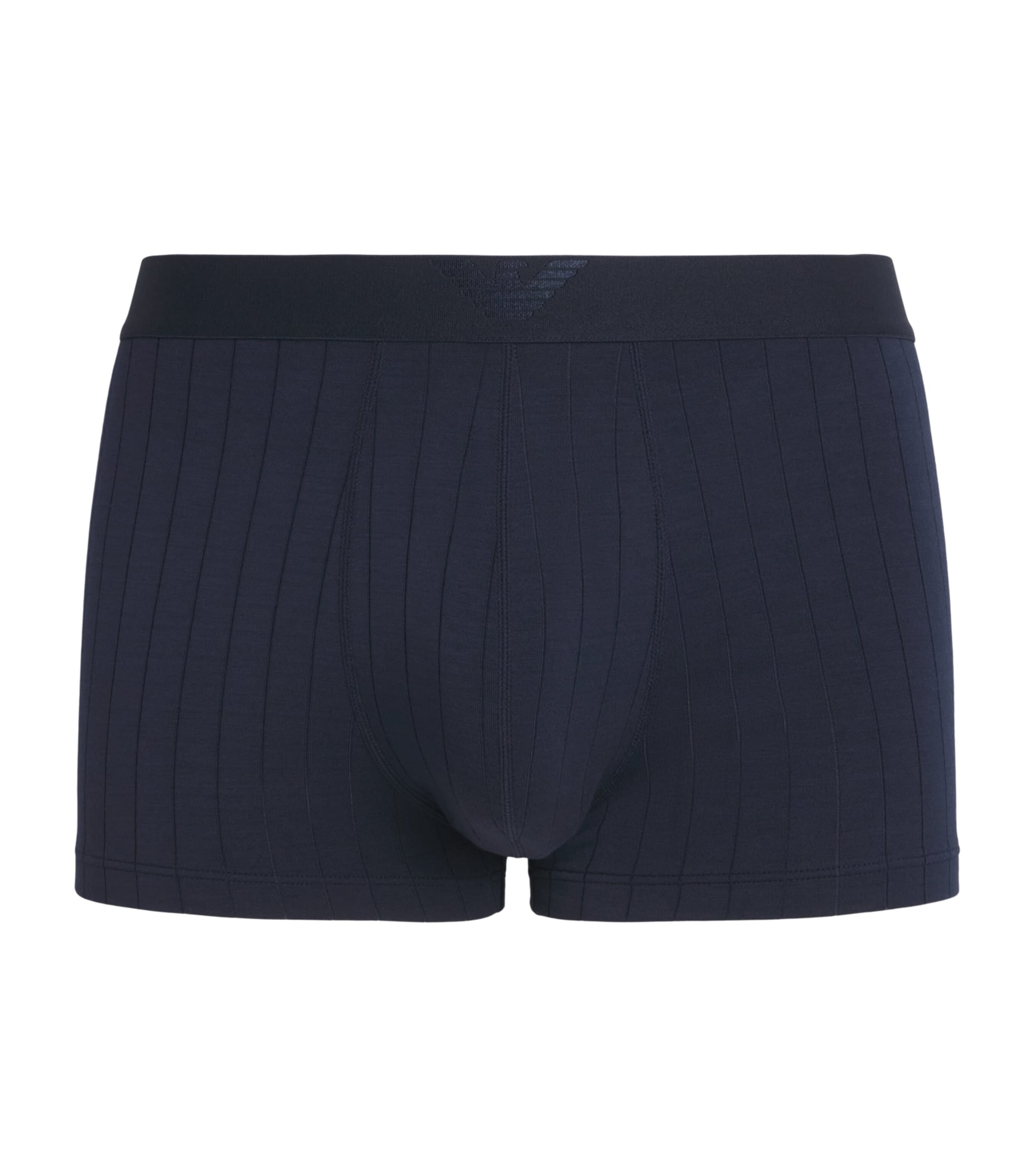 Emporio Armani Mens Modal-Blend Logo Boxer Briefs Blu Strip Image 1