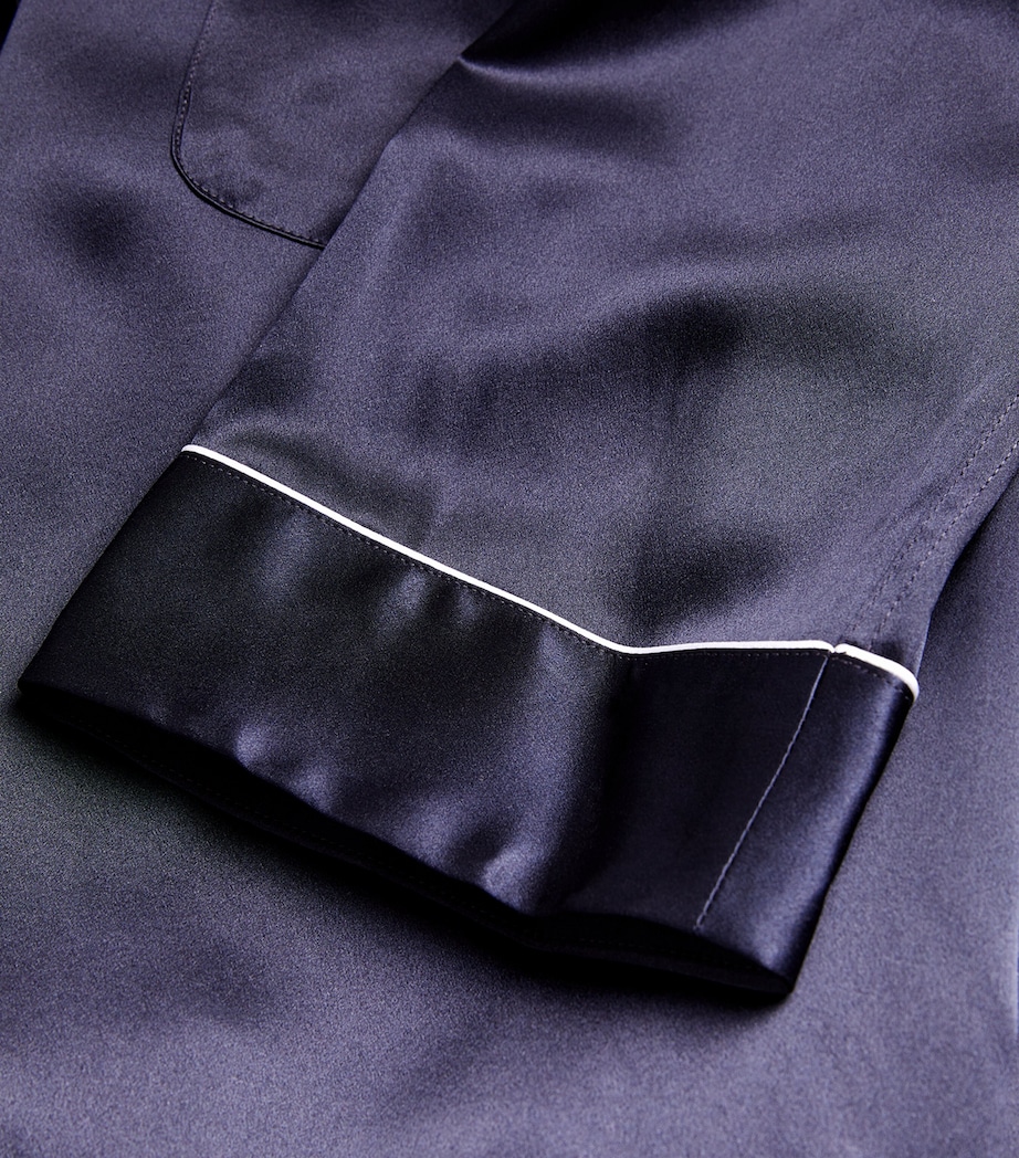 Silk Dressing Gown 447 NAVY Image 5
