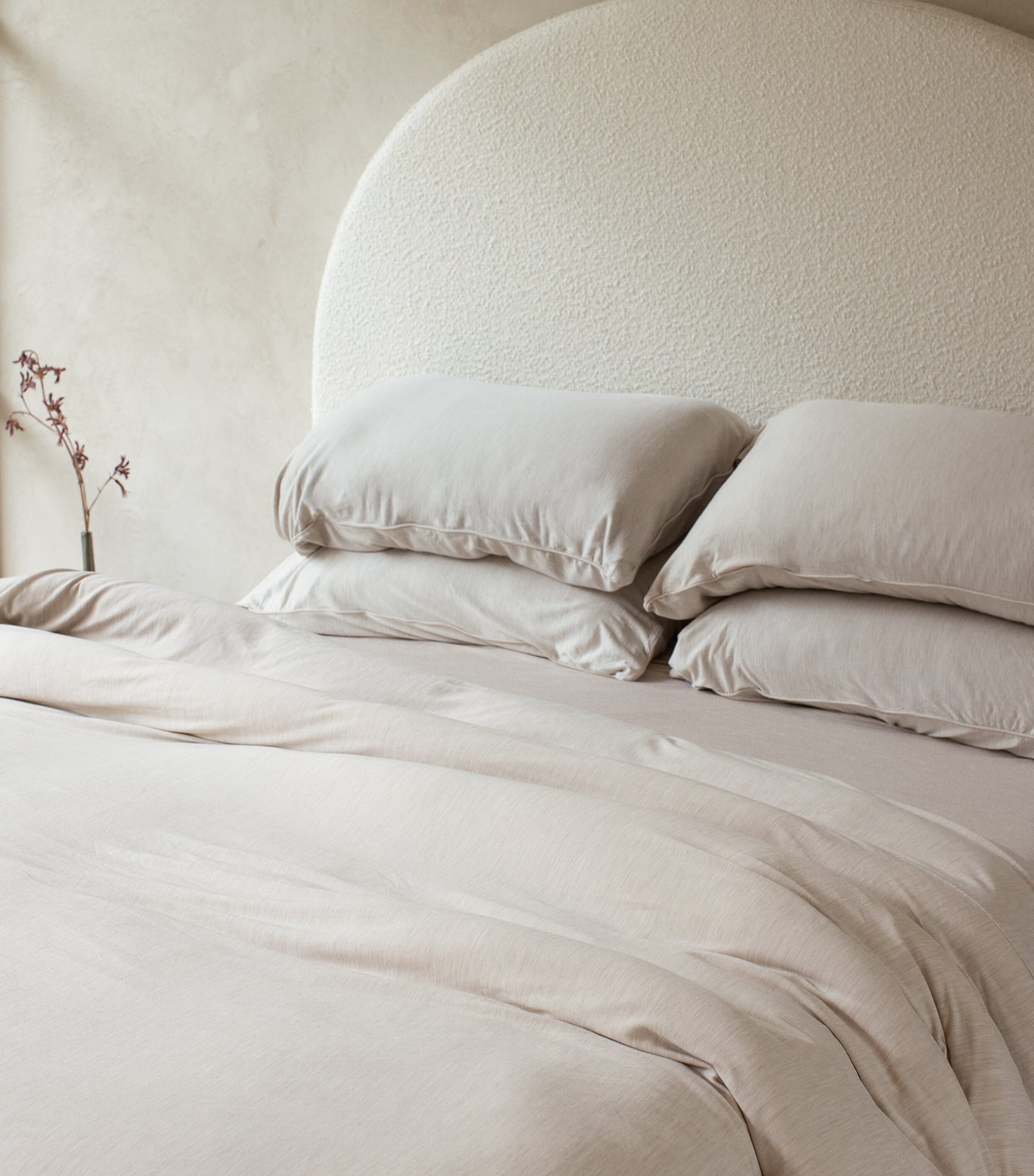 Merino Jersey Super King Duvet Cover (260cm x 220cm) IVORY TUSK Image 5