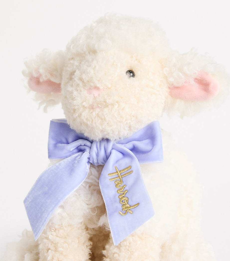 Embroidered Ribboned Lamb (29cm) IVORY Image 3
