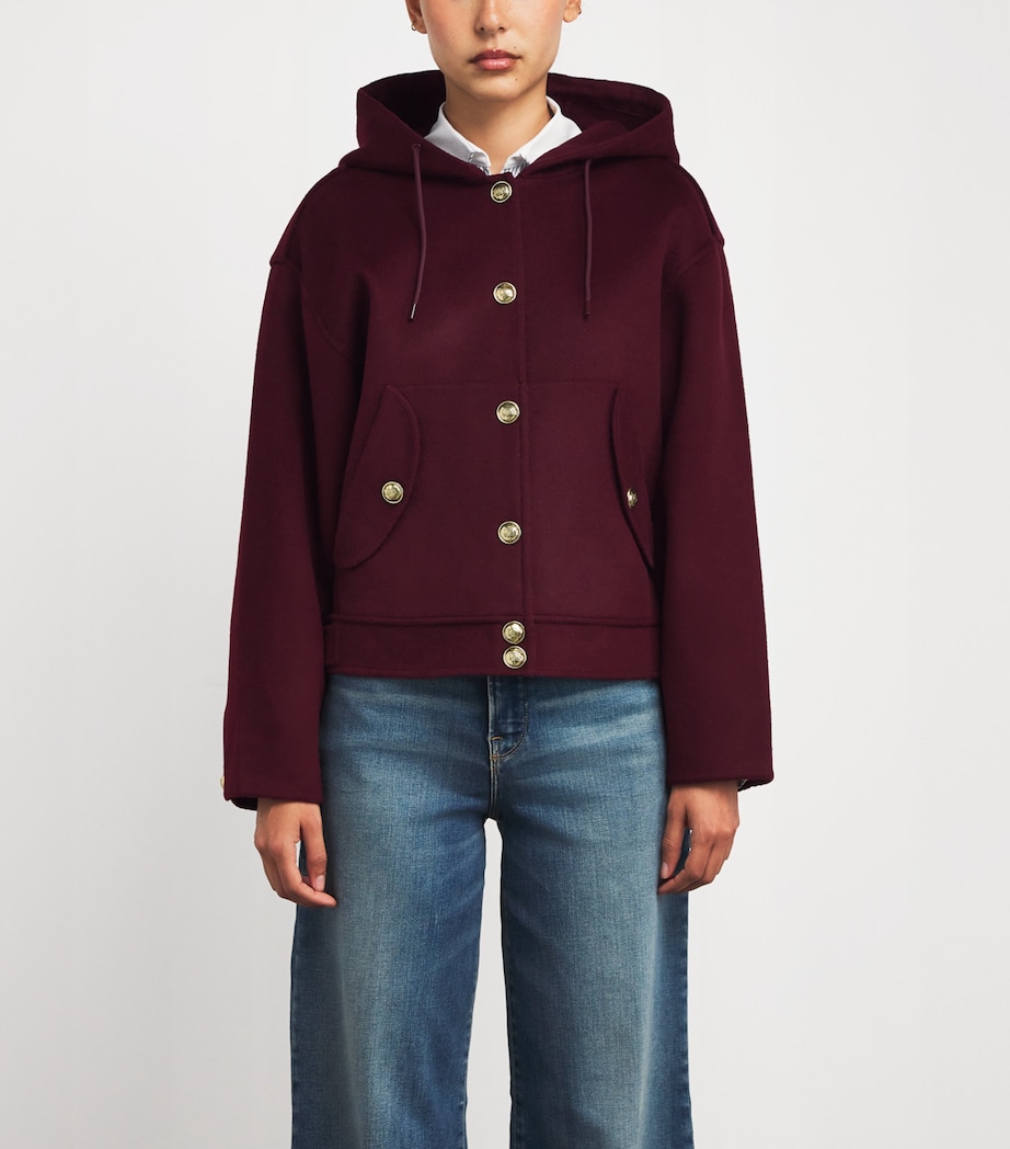 Wool Hooded Coat BORDEAUX Image 3
