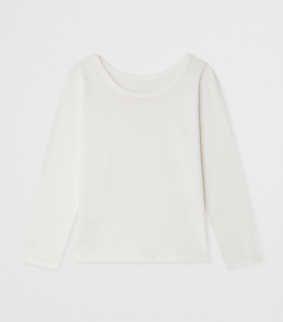 Long-Sleeve Embellished Cherry T-Shirt (4-8 Years) UPB BLANC LAIT Image 2