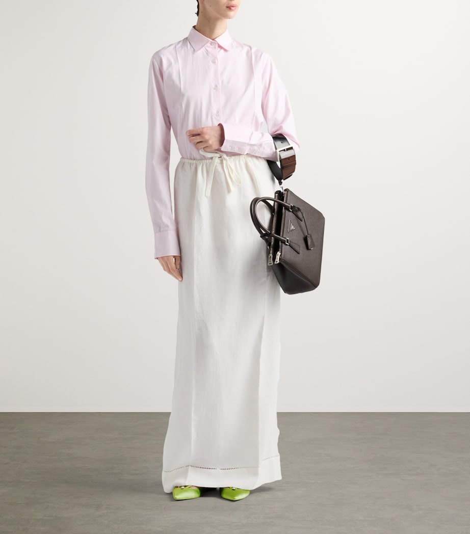Prada Womens Linen Maxi Skirt Image 2