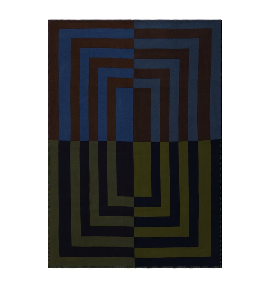 Begg x Co Merino Wool Maze Blanket (137cm x 200cm) Blue Mocha Image 1
