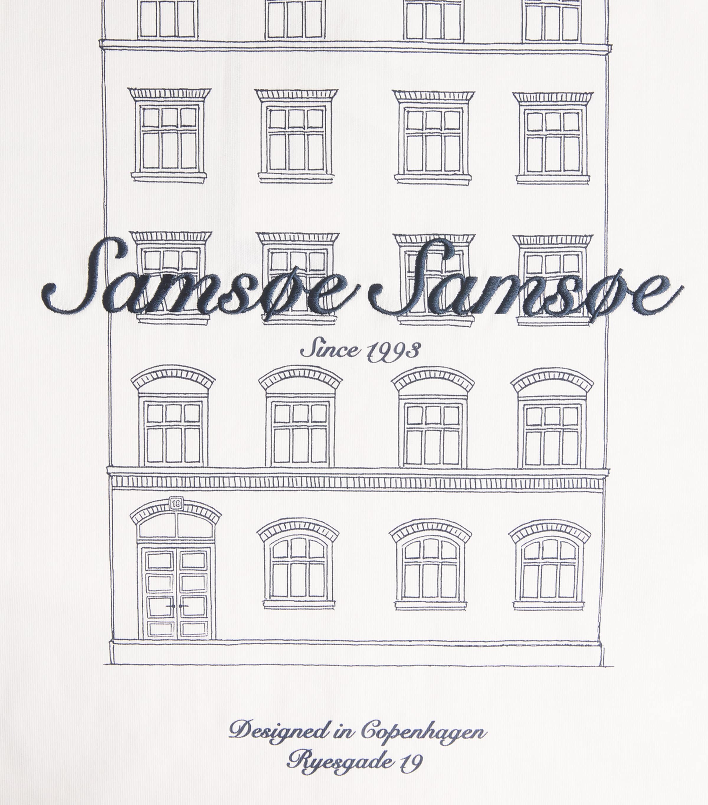Samsøe Samsøe Mens Organic Cotton Sauni T-Shirt White Building Image 6