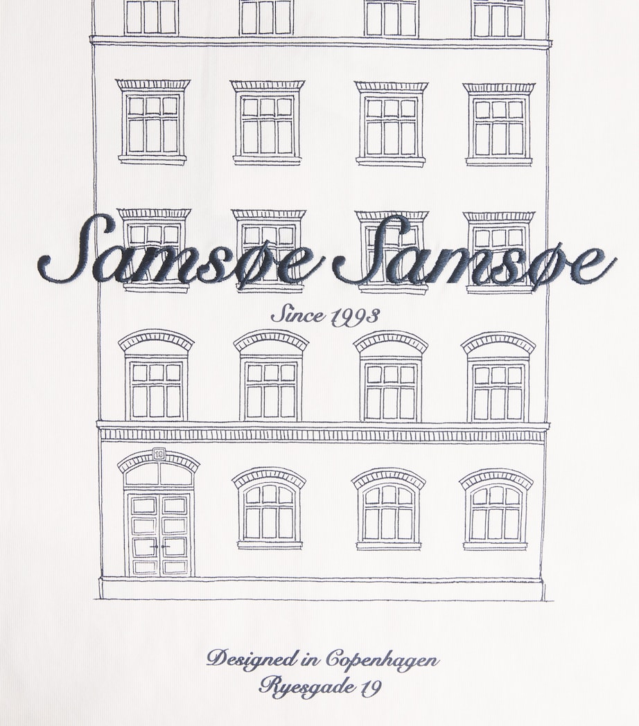 Samsøe Samsøe Mens Organic Cotton Sauni T-Shirt White Building Image 6