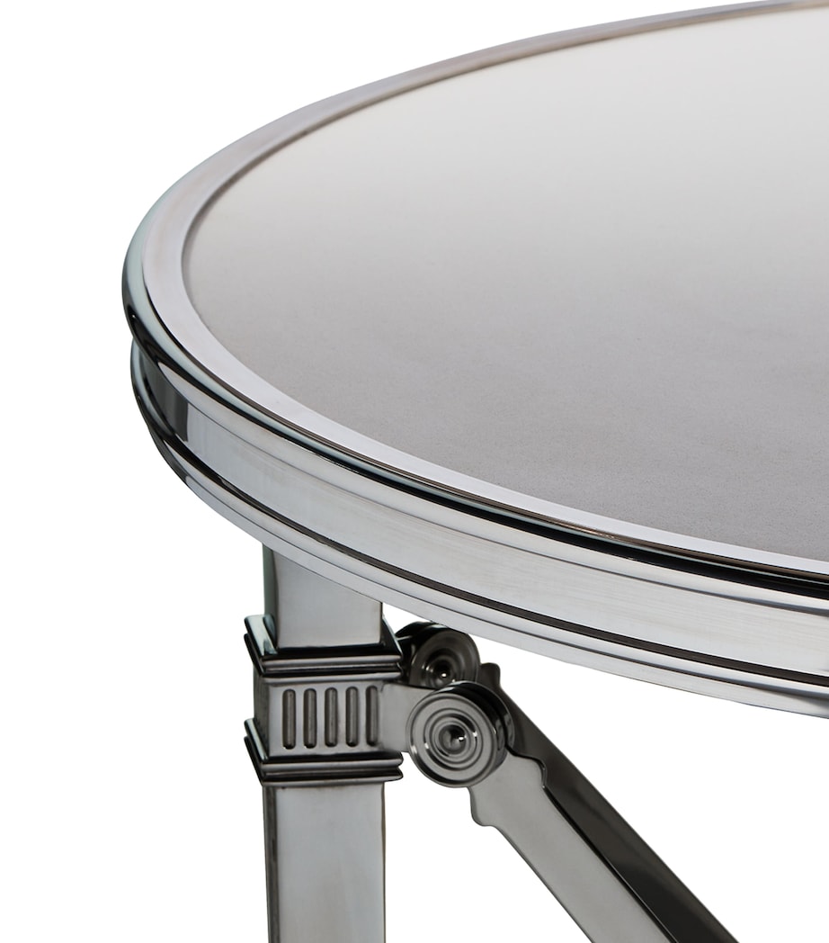 Limestone and Stainless Steel Cannes Gueridon Table STAINLESS STEEL Image 4