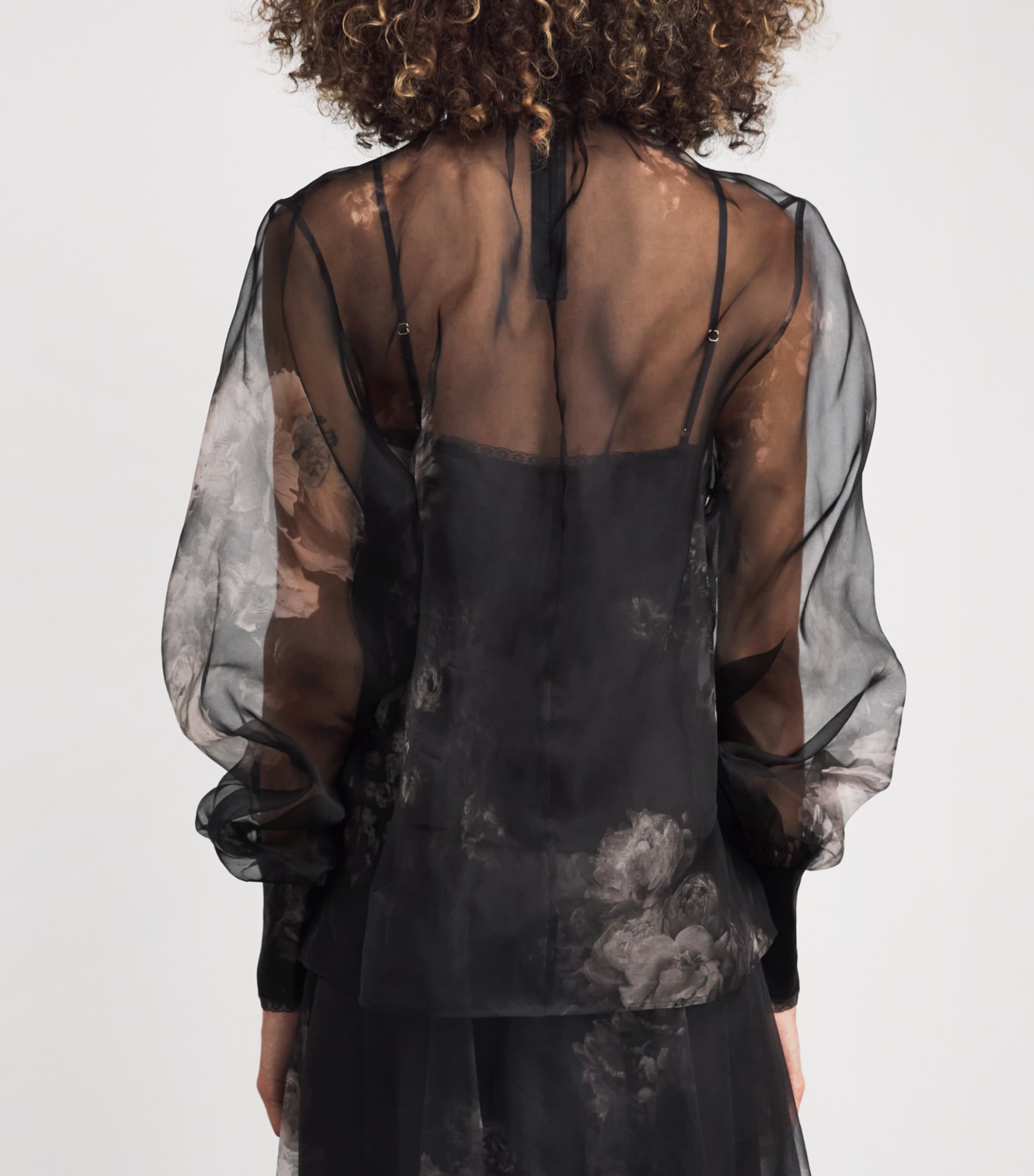Zimmermann Womens Silk Hypnotic Pussybow Blouse Ghost Floral Image 4