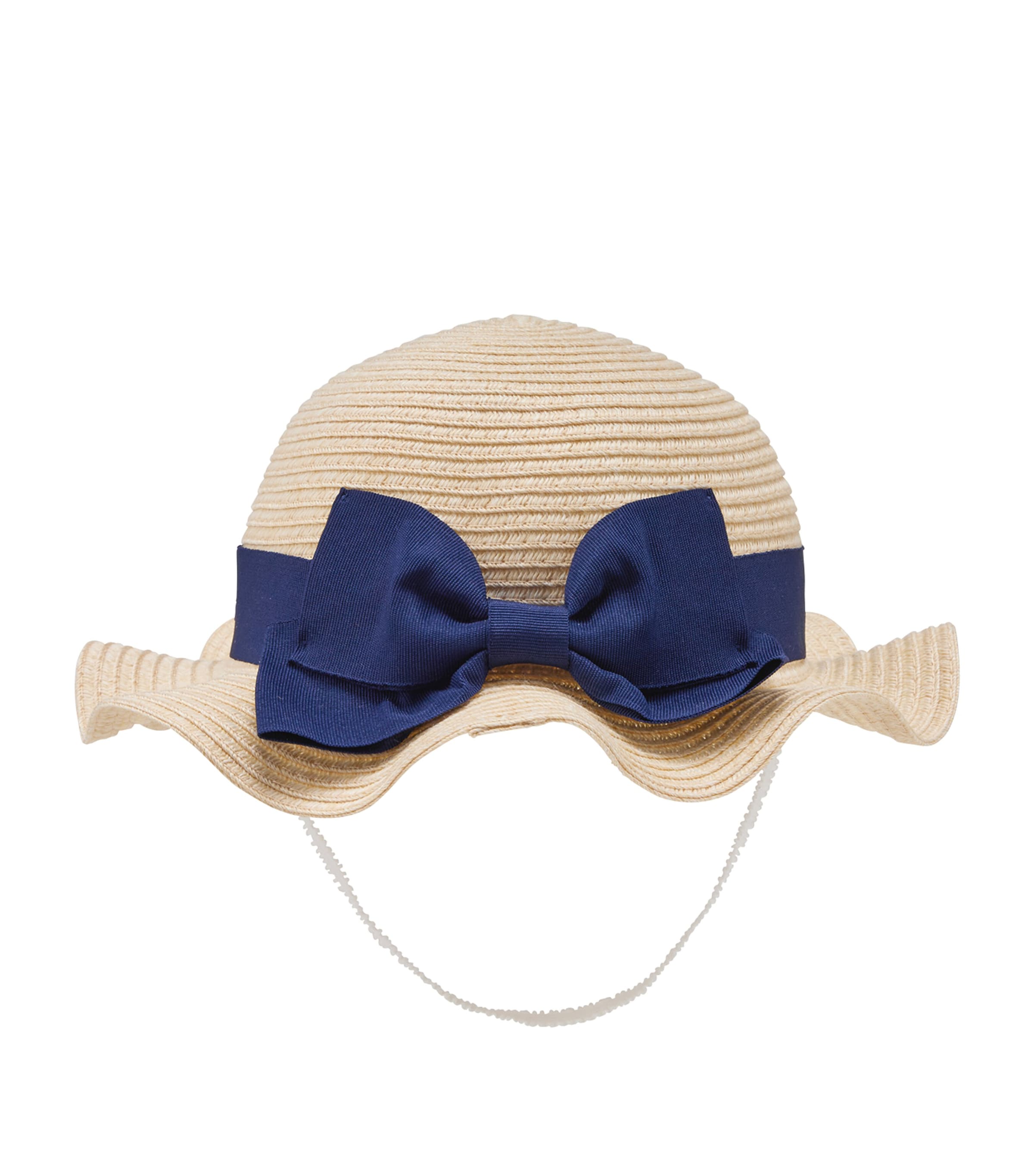 Miki House Woven Ribbon Sunhat In Navy