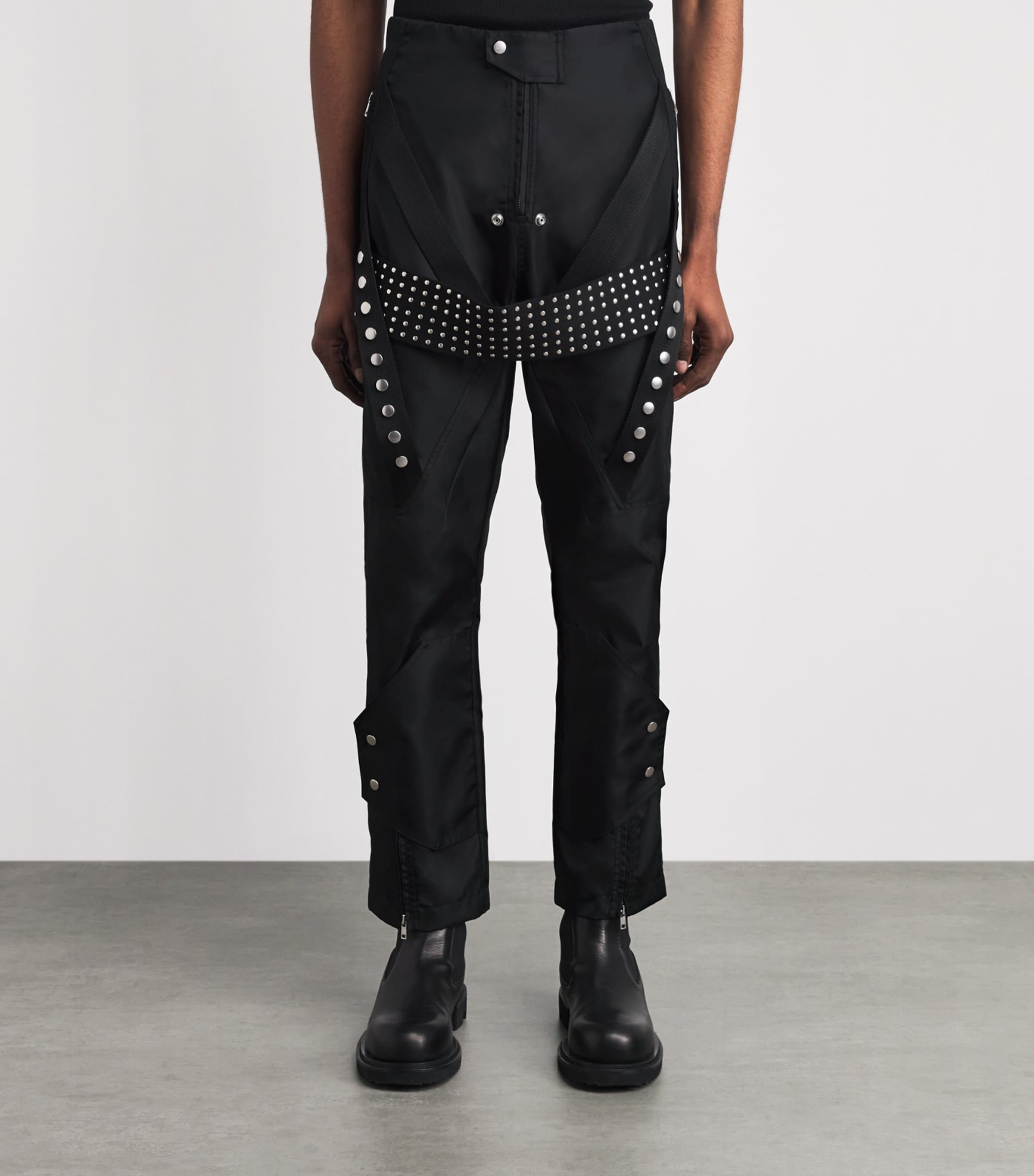 Rick Owens Mens Megastrapped Moto Trousers Black Image 4
