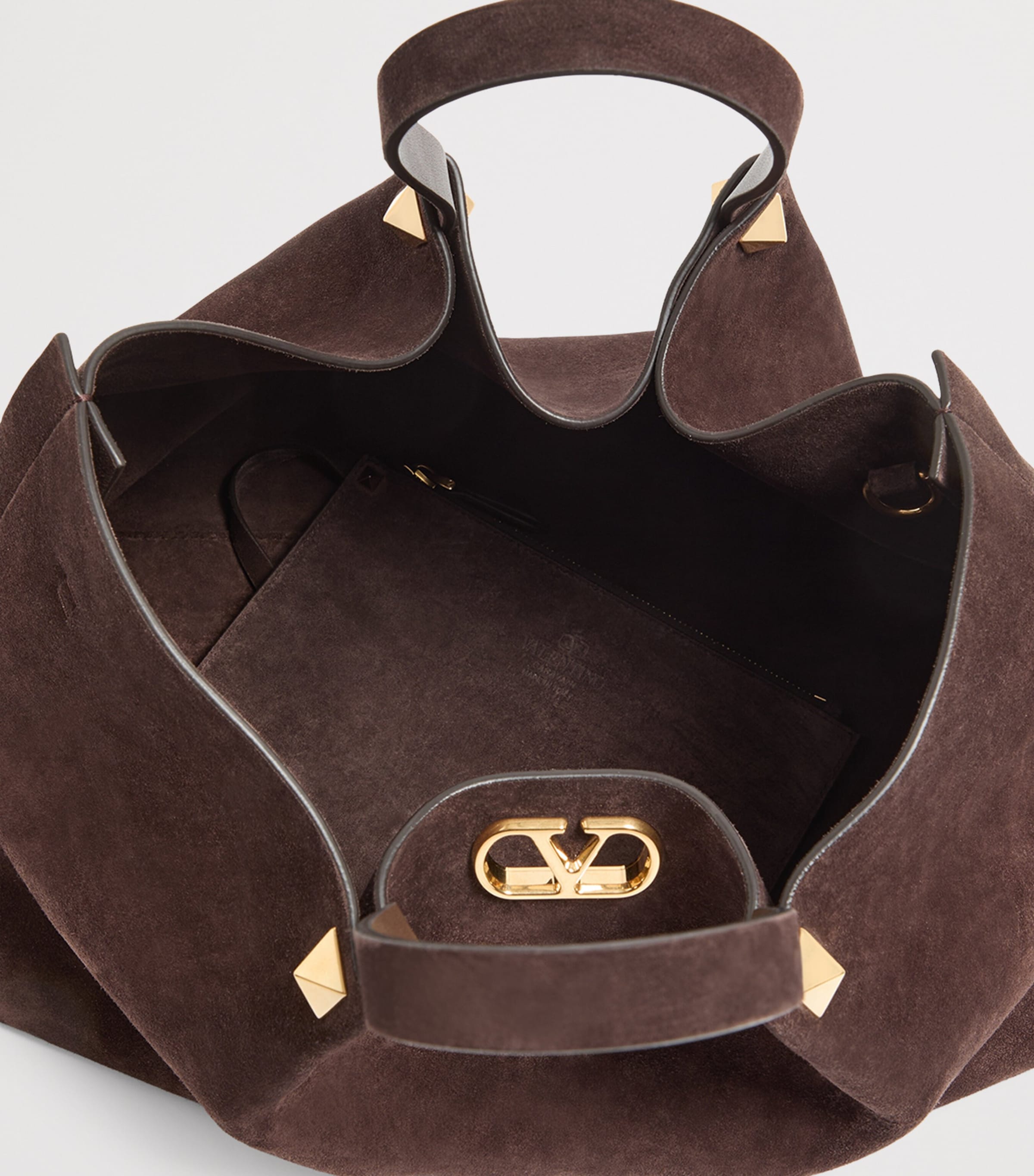 Valentino Garavani Large Suede VLogo Signature Tote Bag Image 5