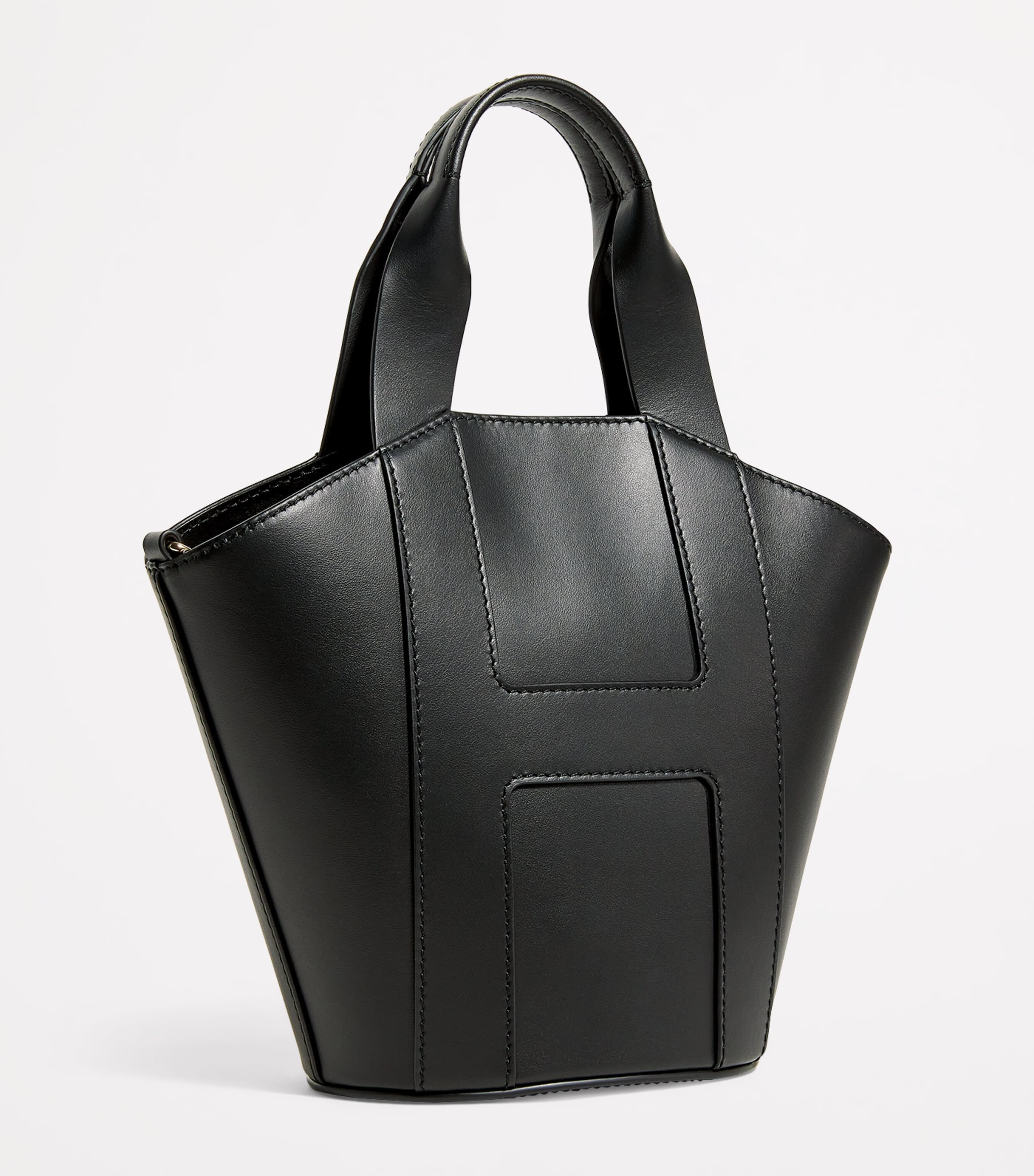 Grab Leather Tote Bag BLACK Image 3
