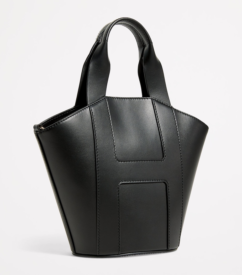 Grab Leather Tote Bag BLACK Image 3