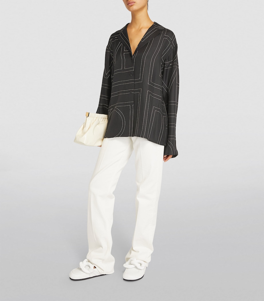 Silk Embroidered Monogram Shirt BLACK MONOGRAM 925 Image 2