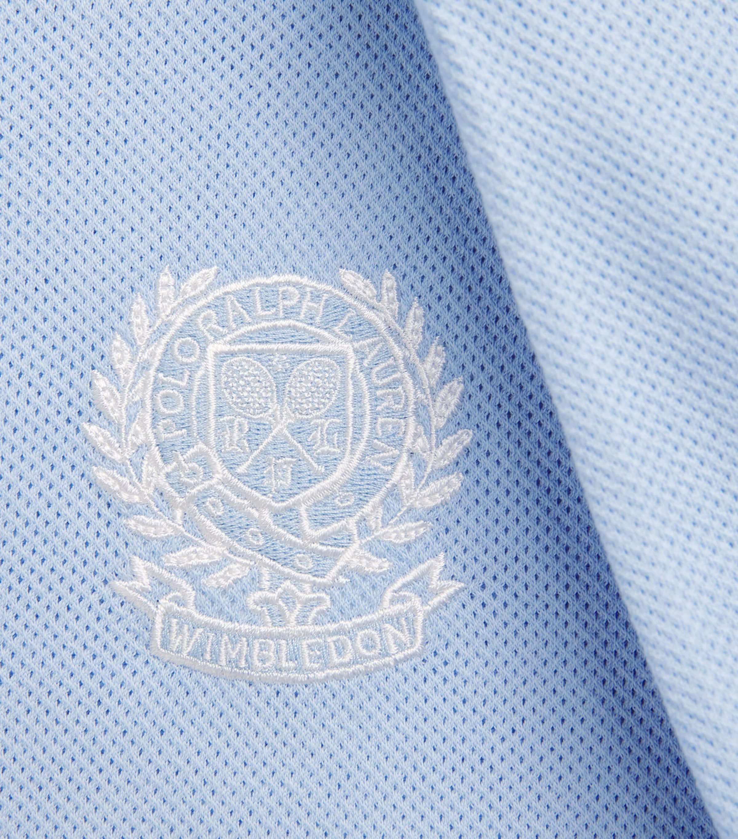 Polo Ralph Lauren Mens x Wimbledon Cotton Mesh Polo Shirt Office Blue Image 6