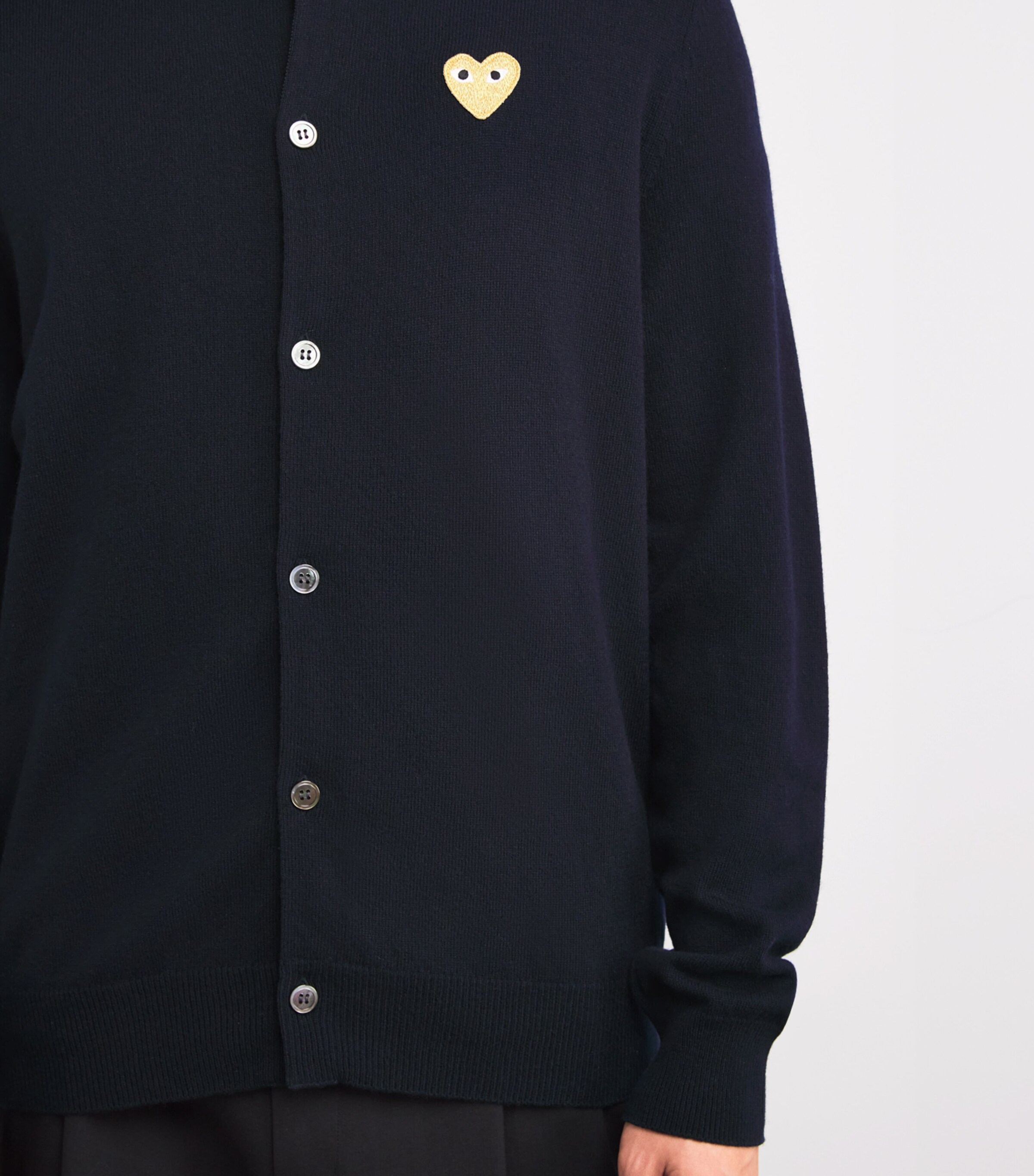 Comme Des Garçons Play Mens Wool Heart Cardigan Navy Image 6