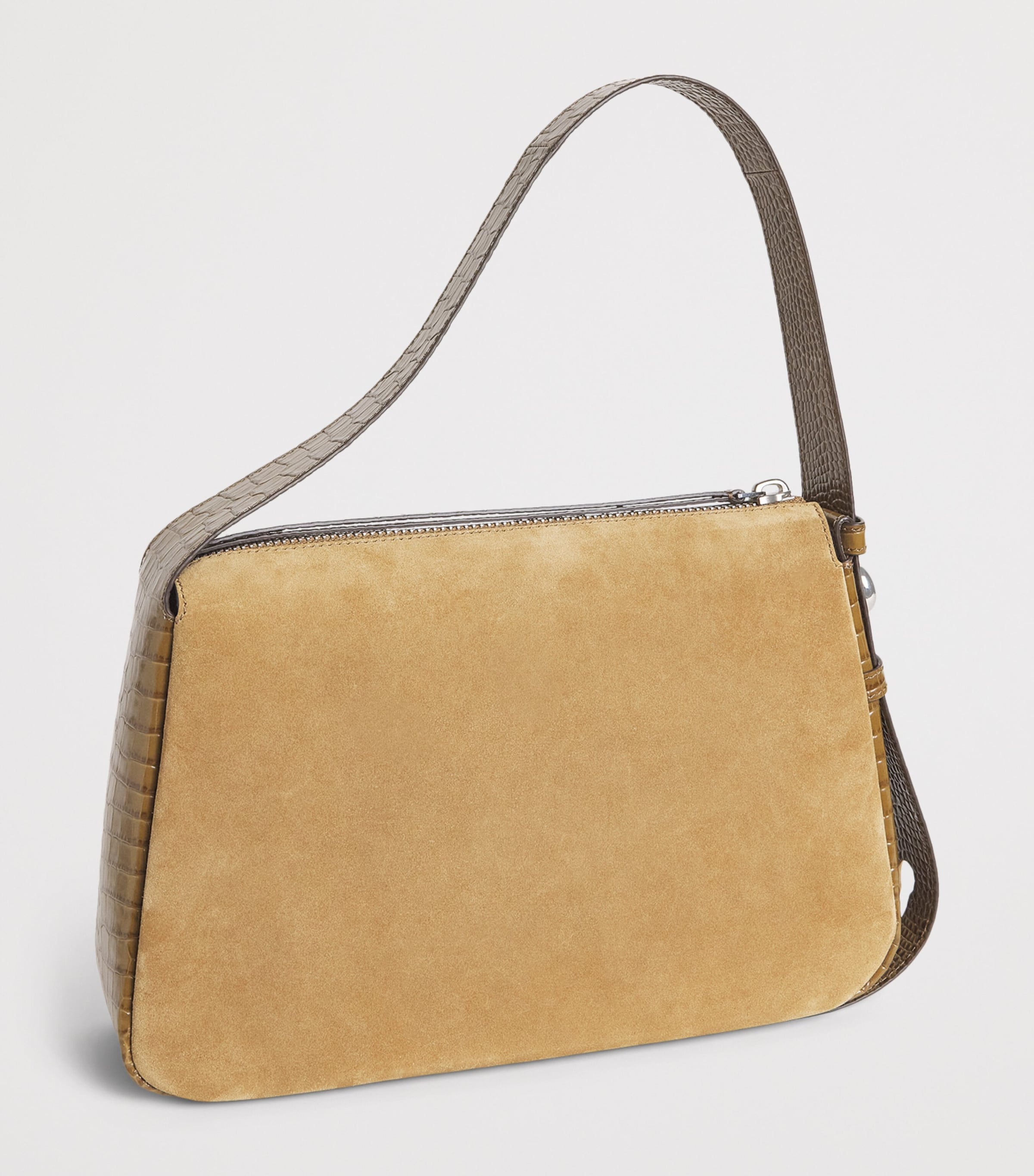 Tory Burch Suede Romy Shoulder Bag Stone Image 3