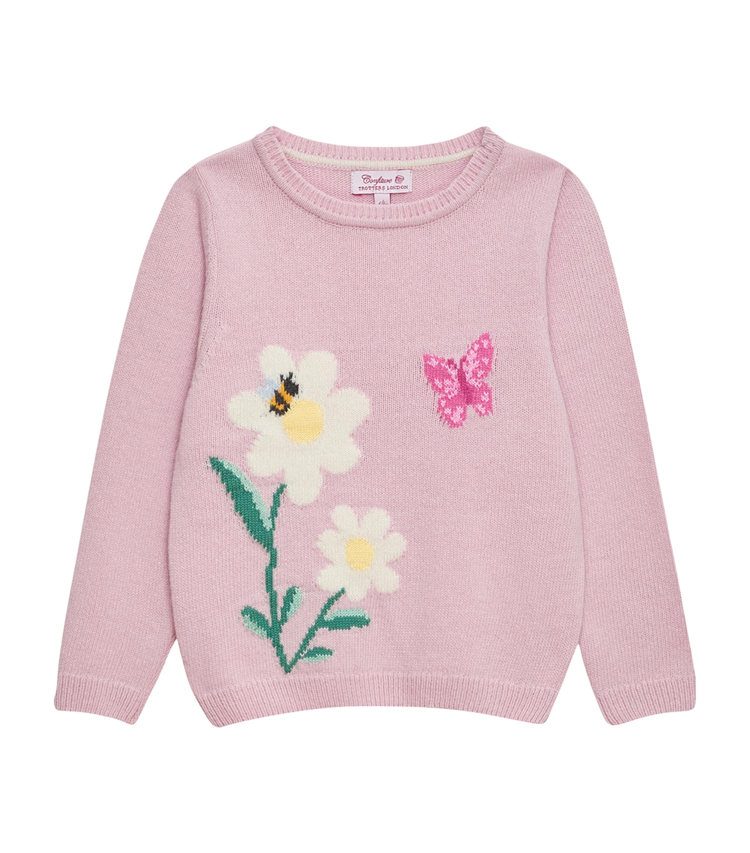Trotters Daisy And Bee Sweater In Pink