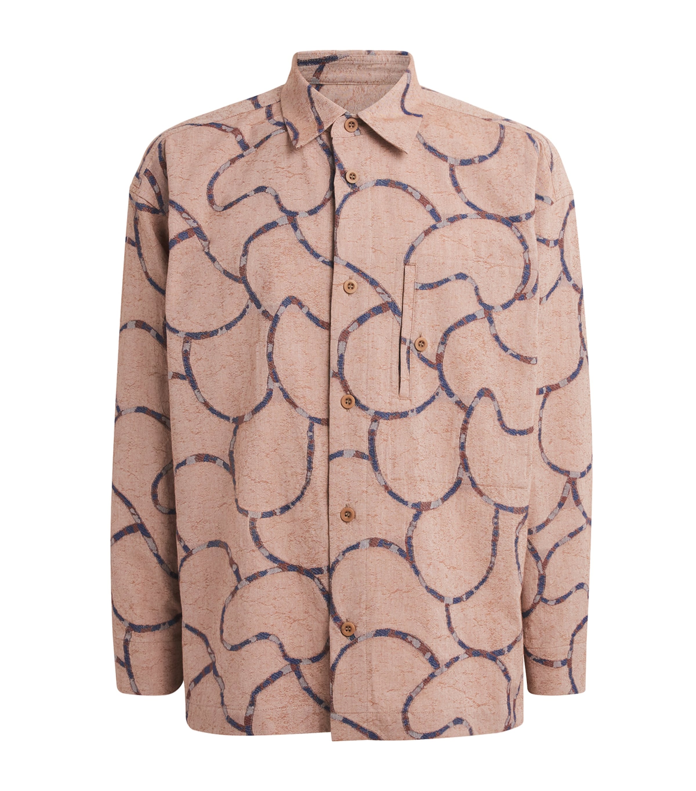 Vase Jacquard Shirt 41-BEIGE Image 1