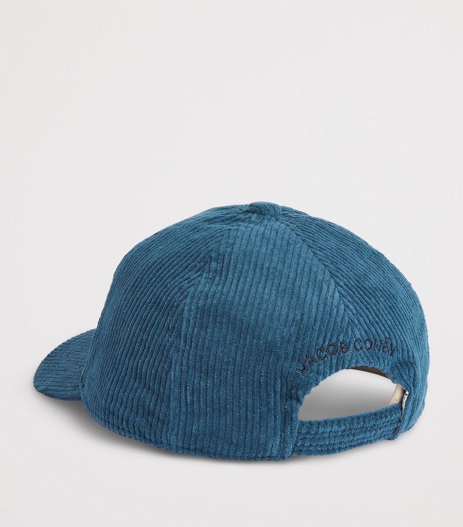 Jacob Cohën Cotton Corduroy Logo Baseball Cap Storm Blue Image 2