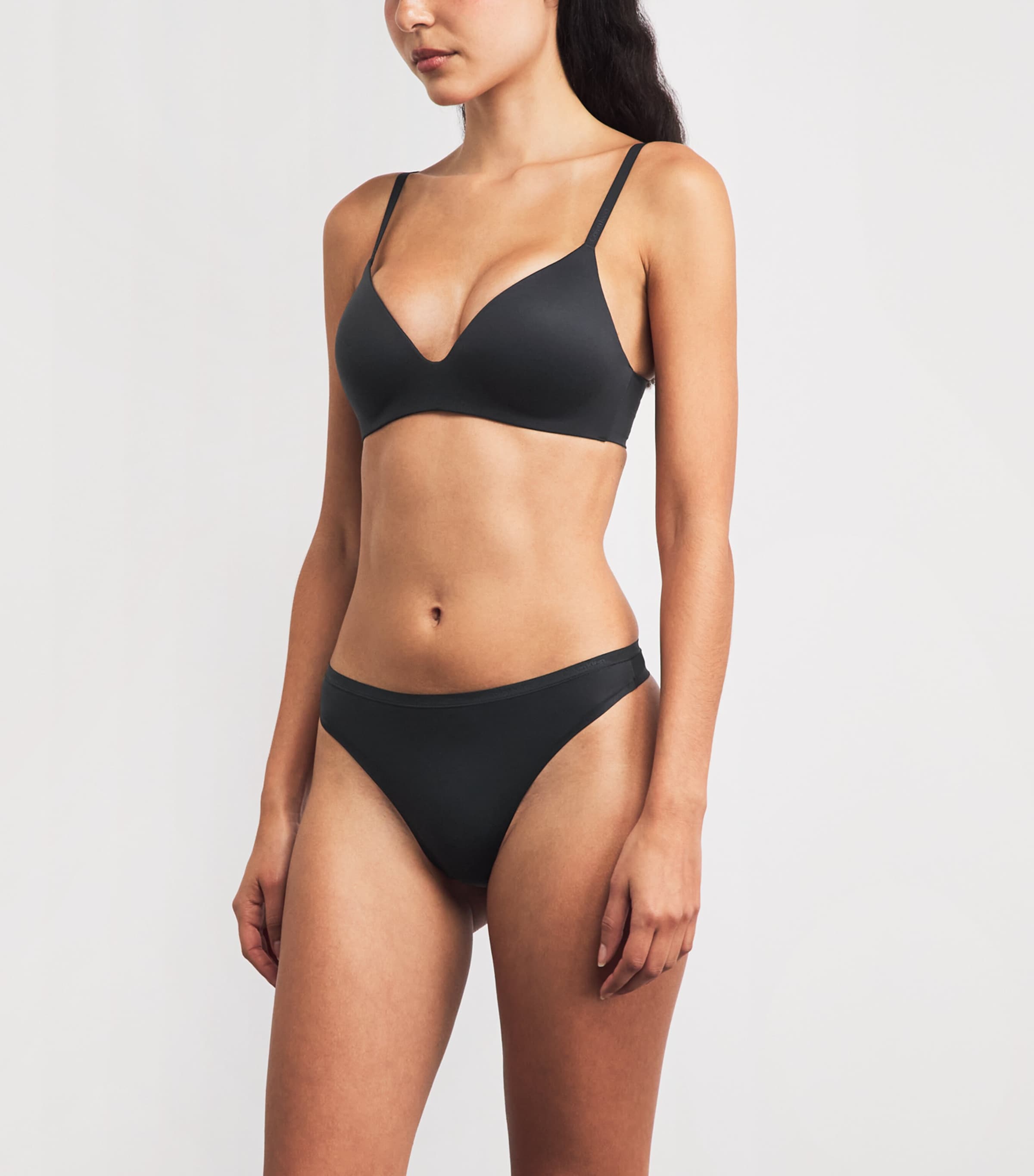 Calvin Klein Womens Perfectly Fit Wirefree T-Shirt Bra Black Image 2