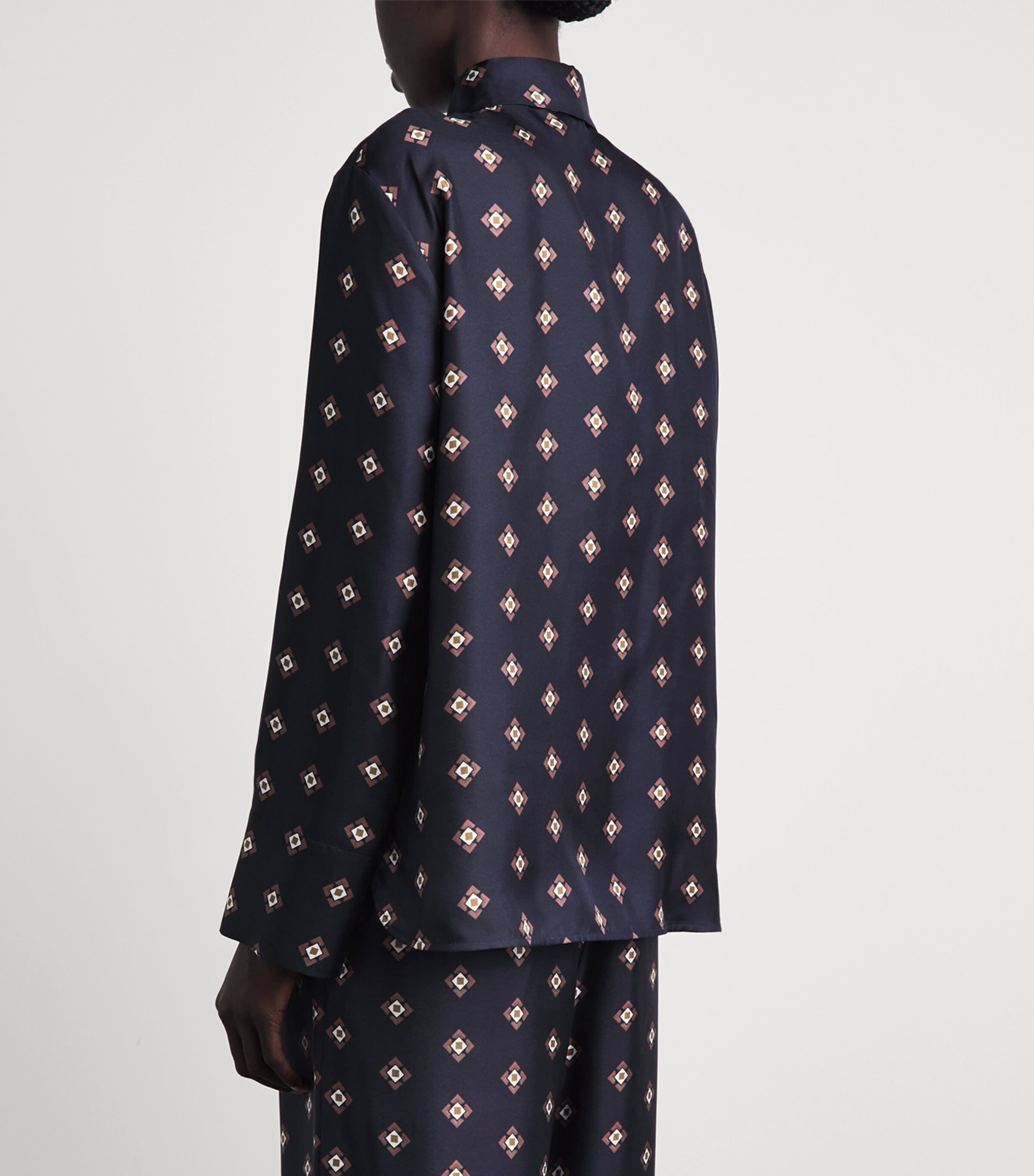 MM Womens Silk Printed Shirt Ultramarine Tie Image 5