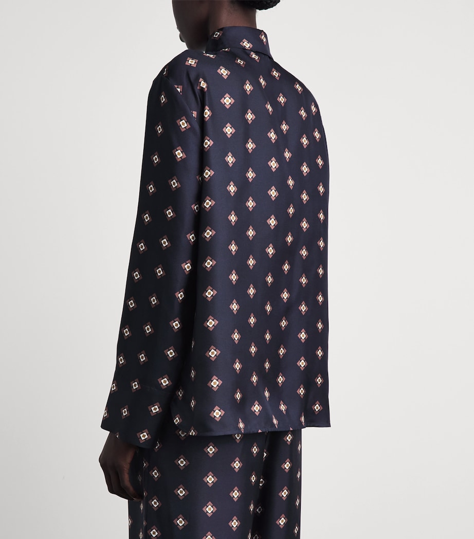 MM Womens Silk Printed Shirt Ultramarine Tie Image 5