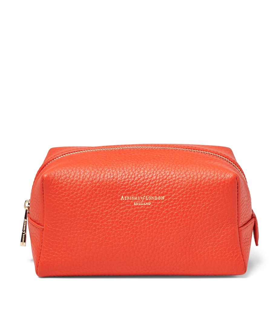 Leather London Make-Up Bag CORAL Image 1