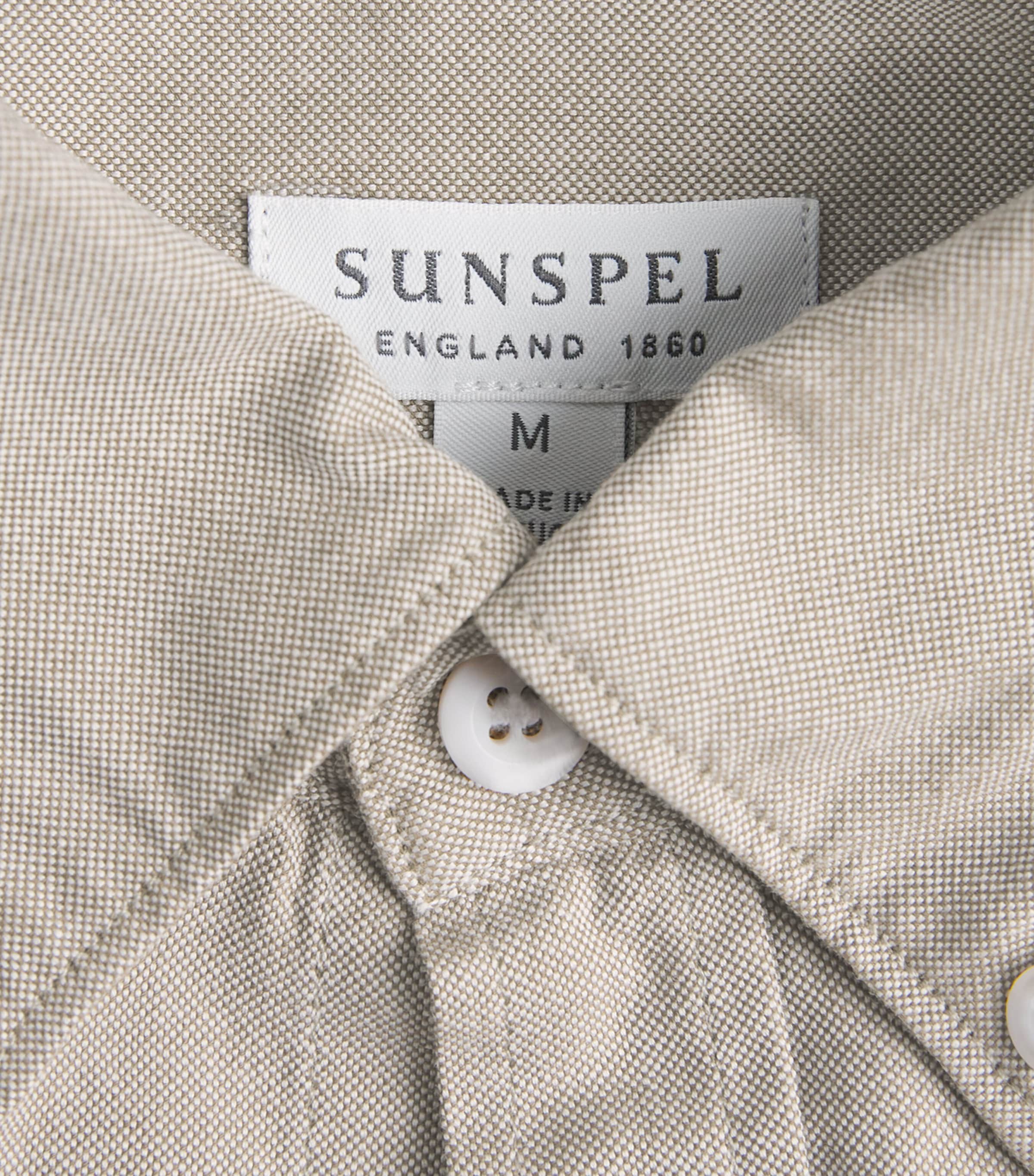 Brushed Cotton Oxford Shirt GNDX LIGHT KHAKI Image 5