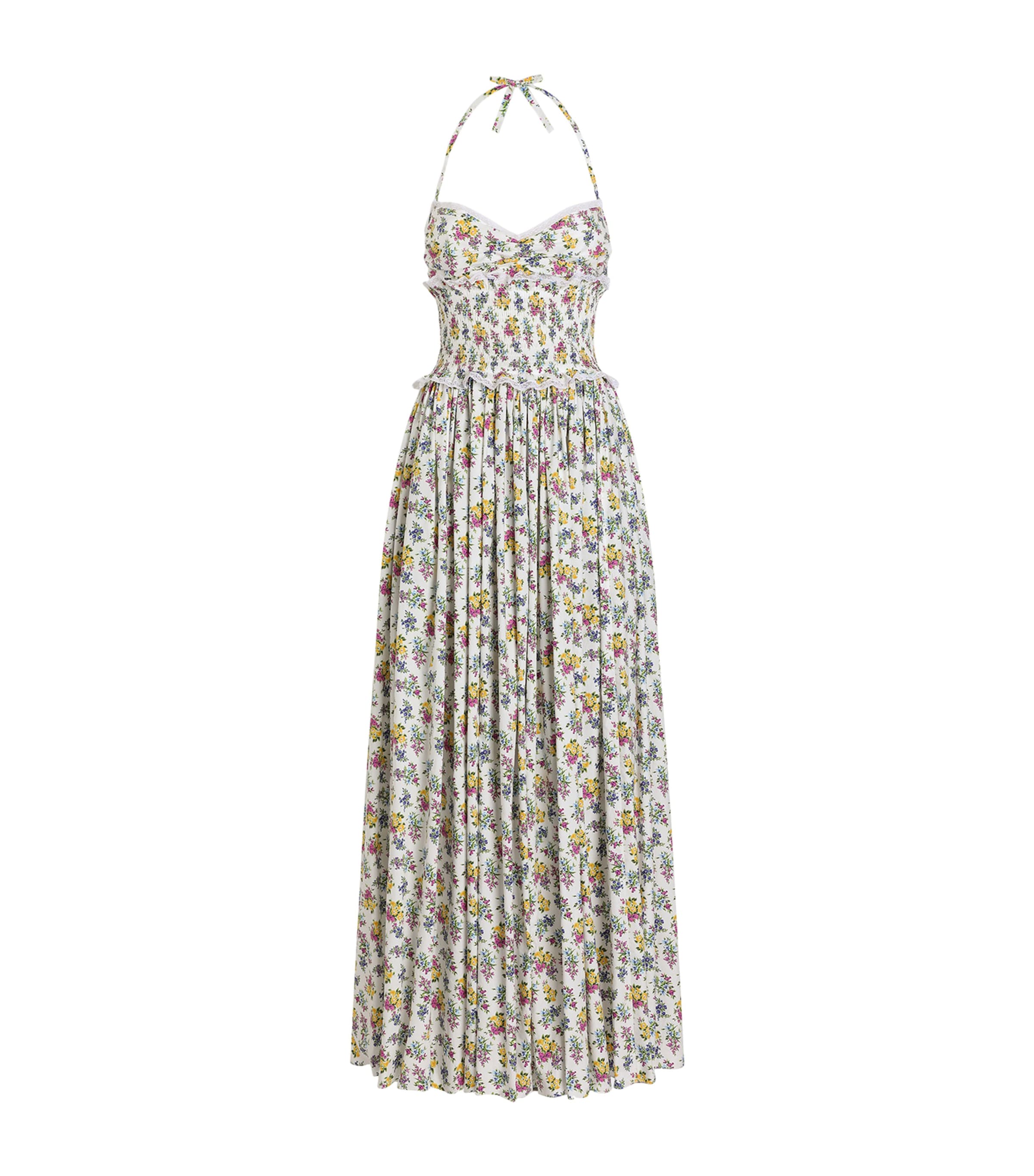 Dolce&Gabbana Womens Cotton-Blend Floral Maxi Dress Fior Image 1