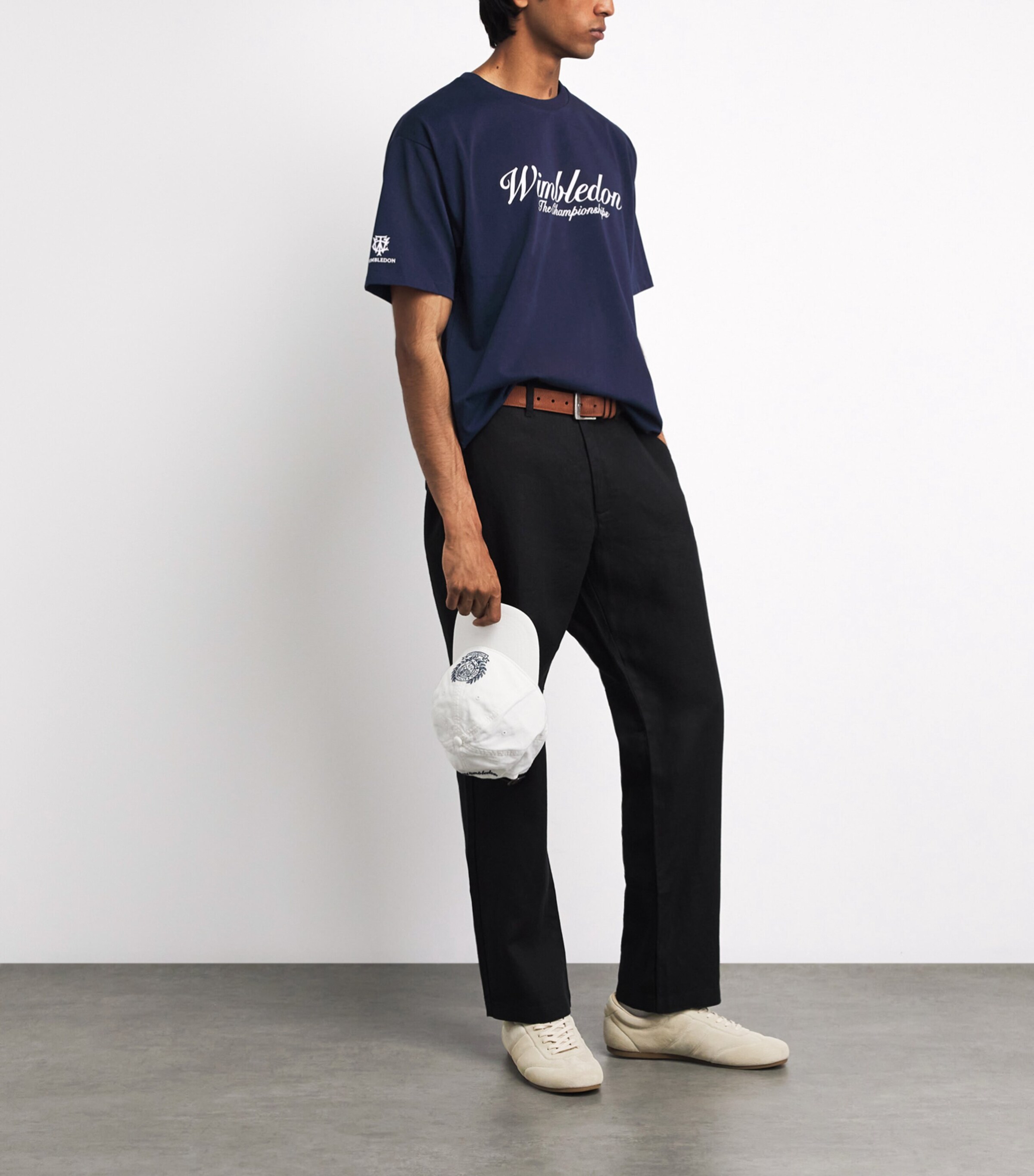 Polo Ralph Lauren Mens x Wimbledon Cotton Script T-Shirt Refined Navy Image 2