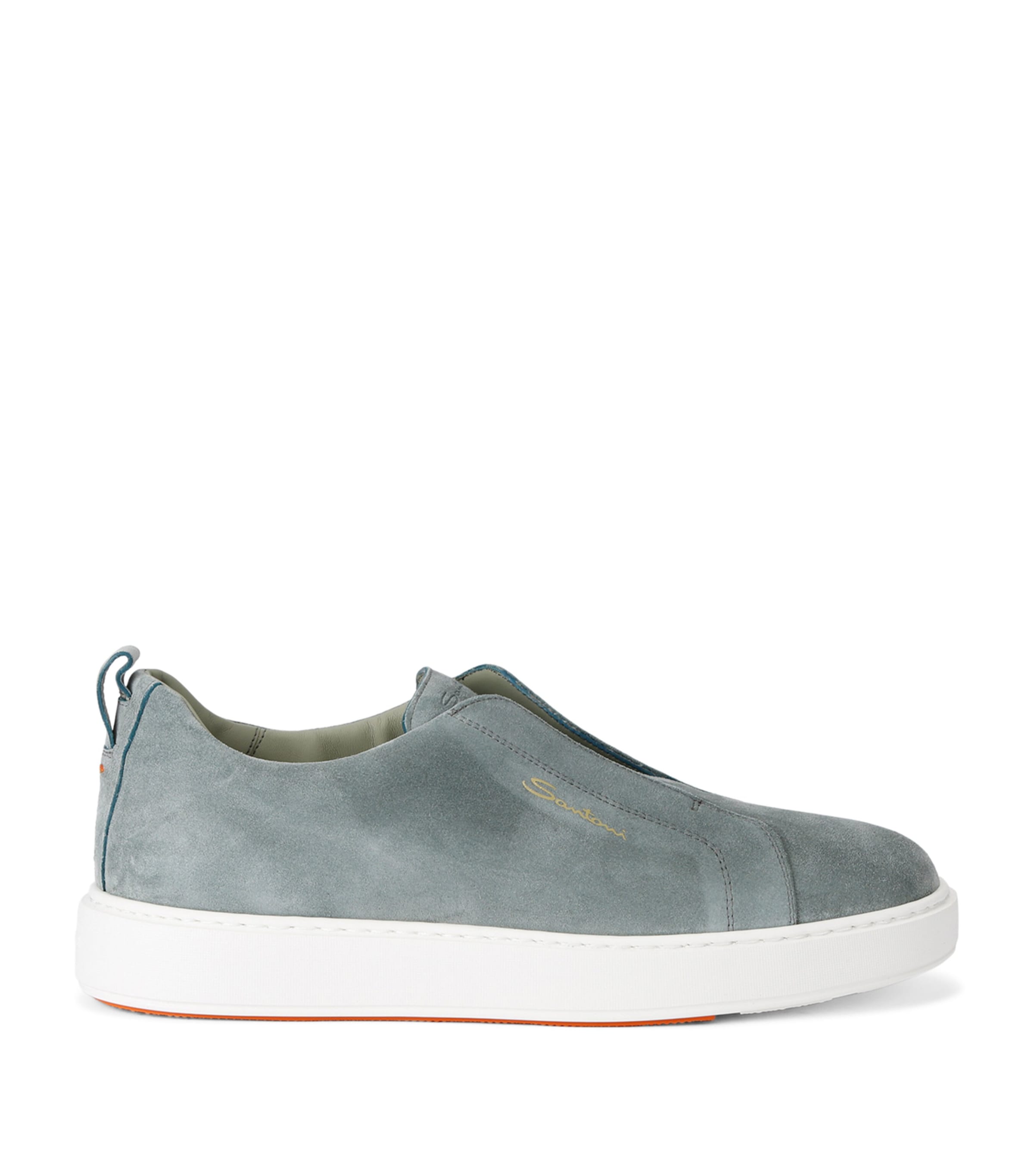 Shop Santoni Suede Clean Icon Sneakers In Green