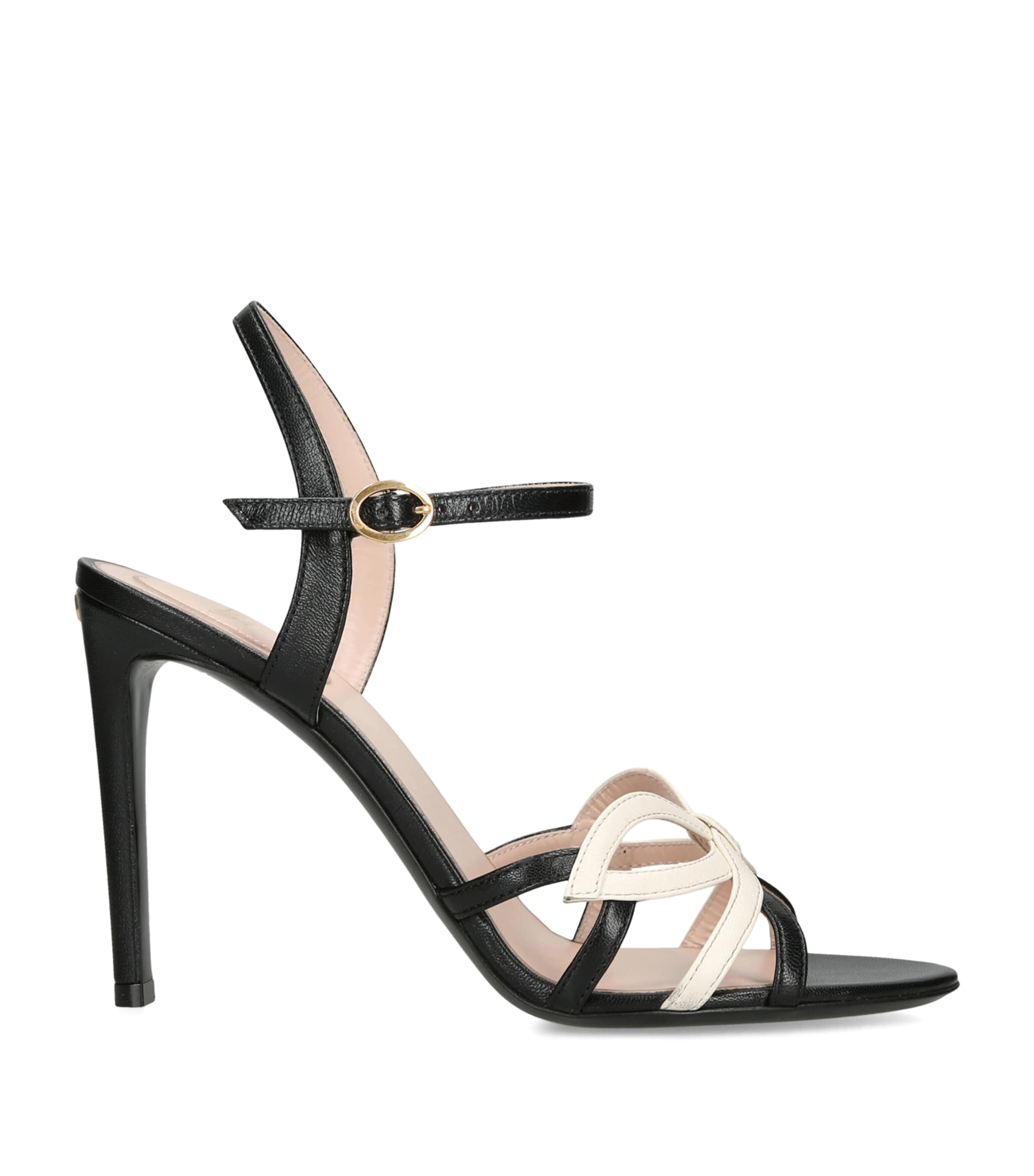 Valentino Garavani Leather Bow Sandals 100 Black/comb Image 1