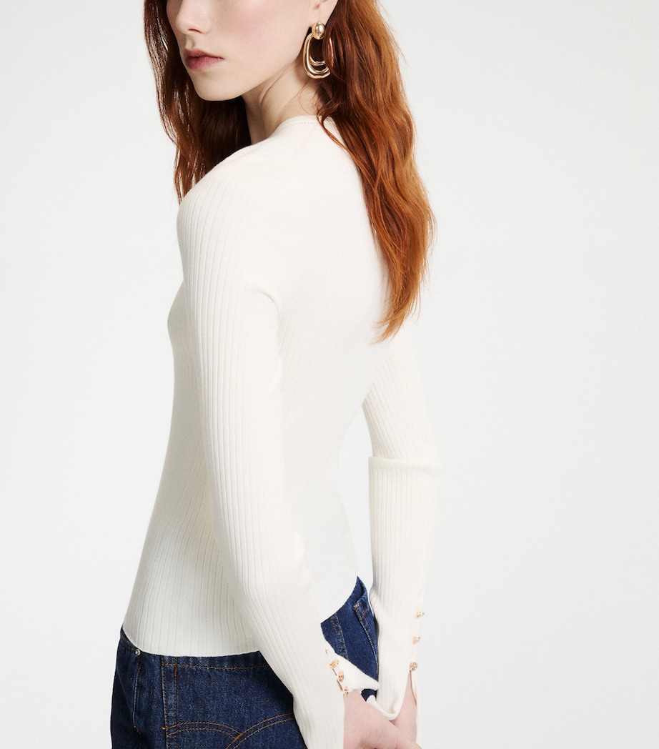 Marella Womens Slim Rib Sweater White Image 5