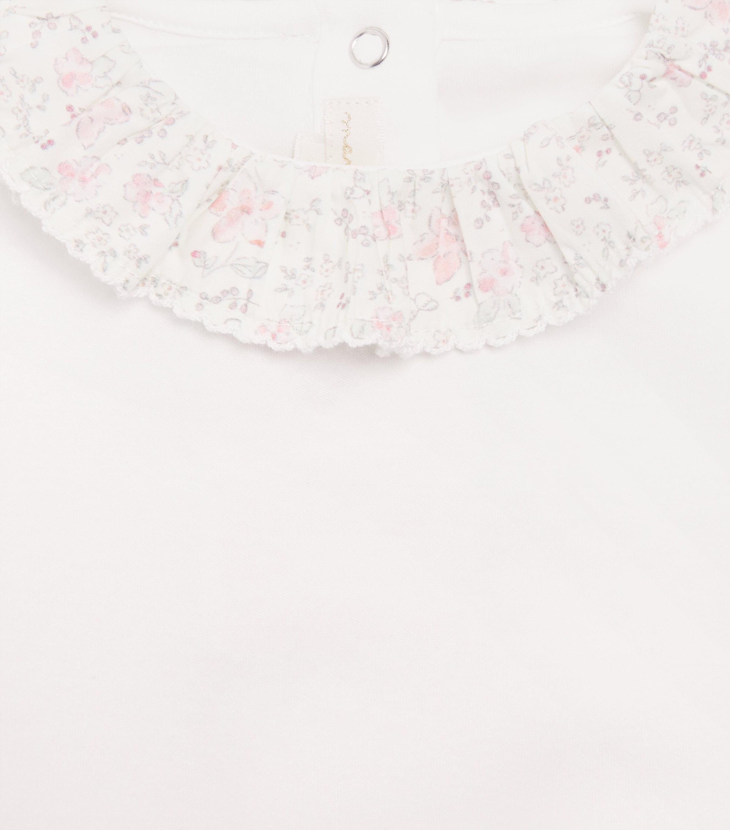 Pima Cotton Athena-Collar Bodysuit (0-24 Months) PORECLAIN/ROSE Image 3