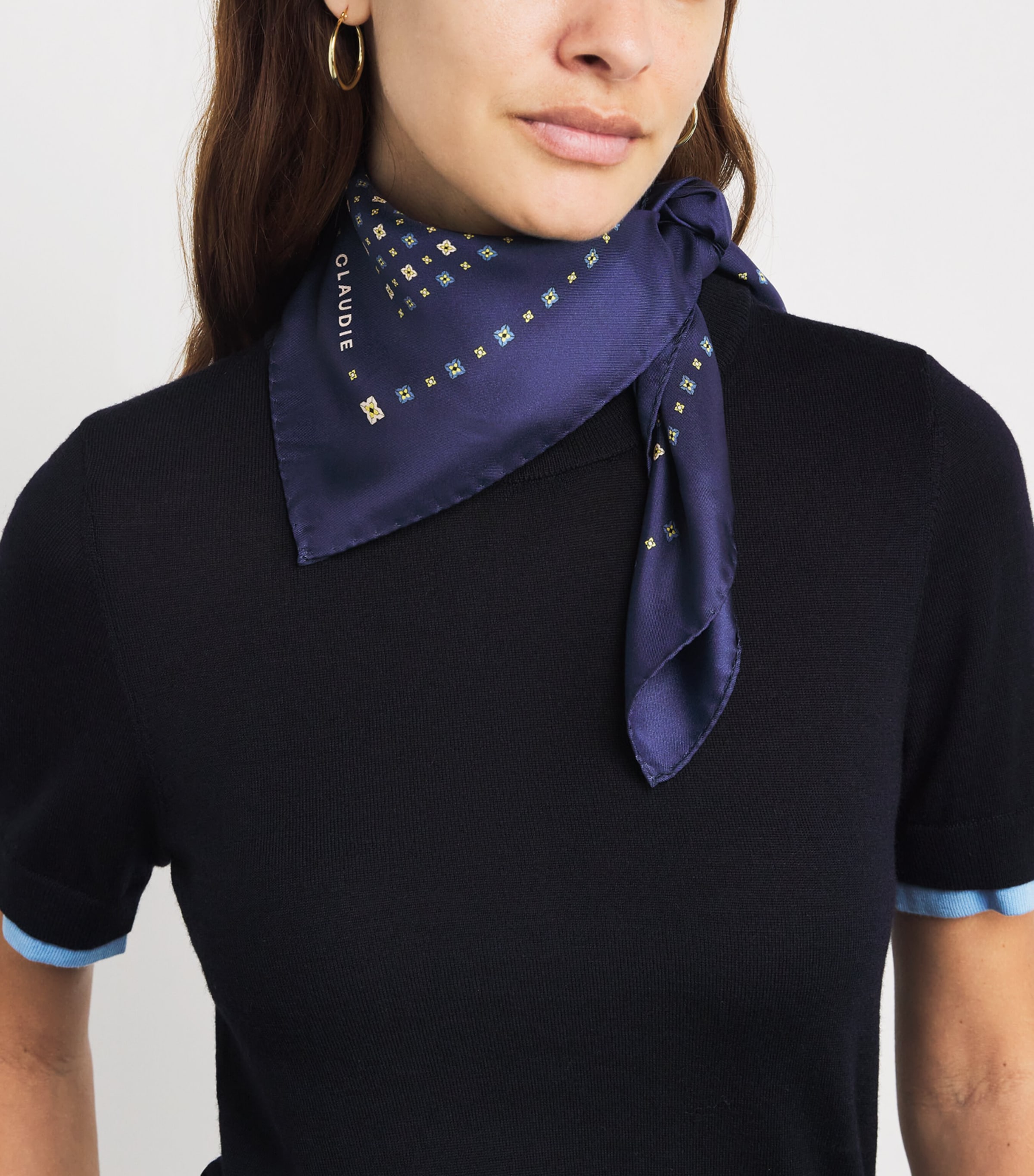 Silk Printed Scarf BLUE PRINT Image 2