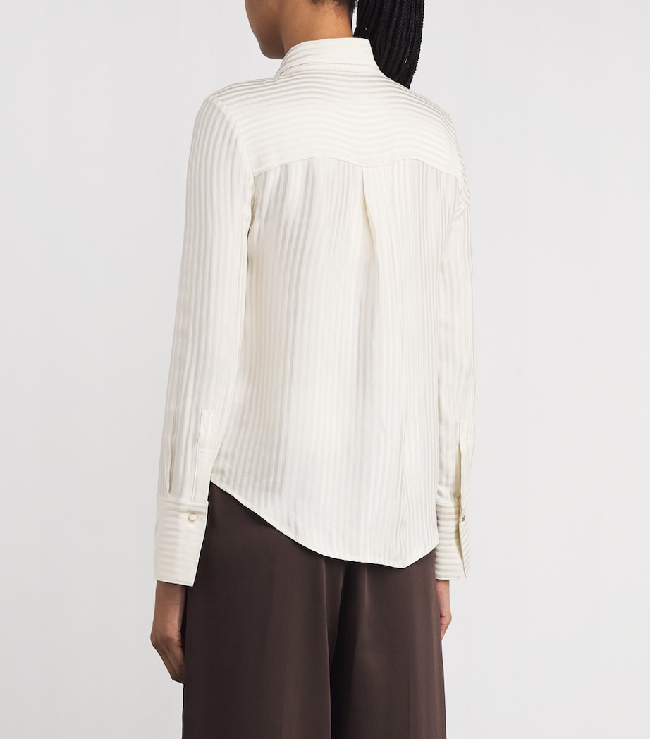 Satin AM-PM Stripe Shirt and Tie LIGHT CREAM Image 4