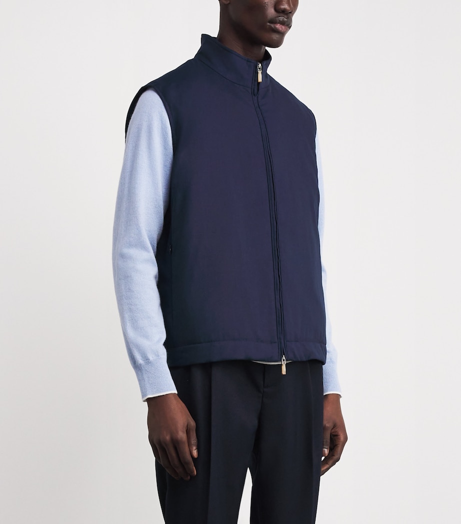 Cashmere-Silk-Lined Gilet 46237 DARK BLUE Image 3