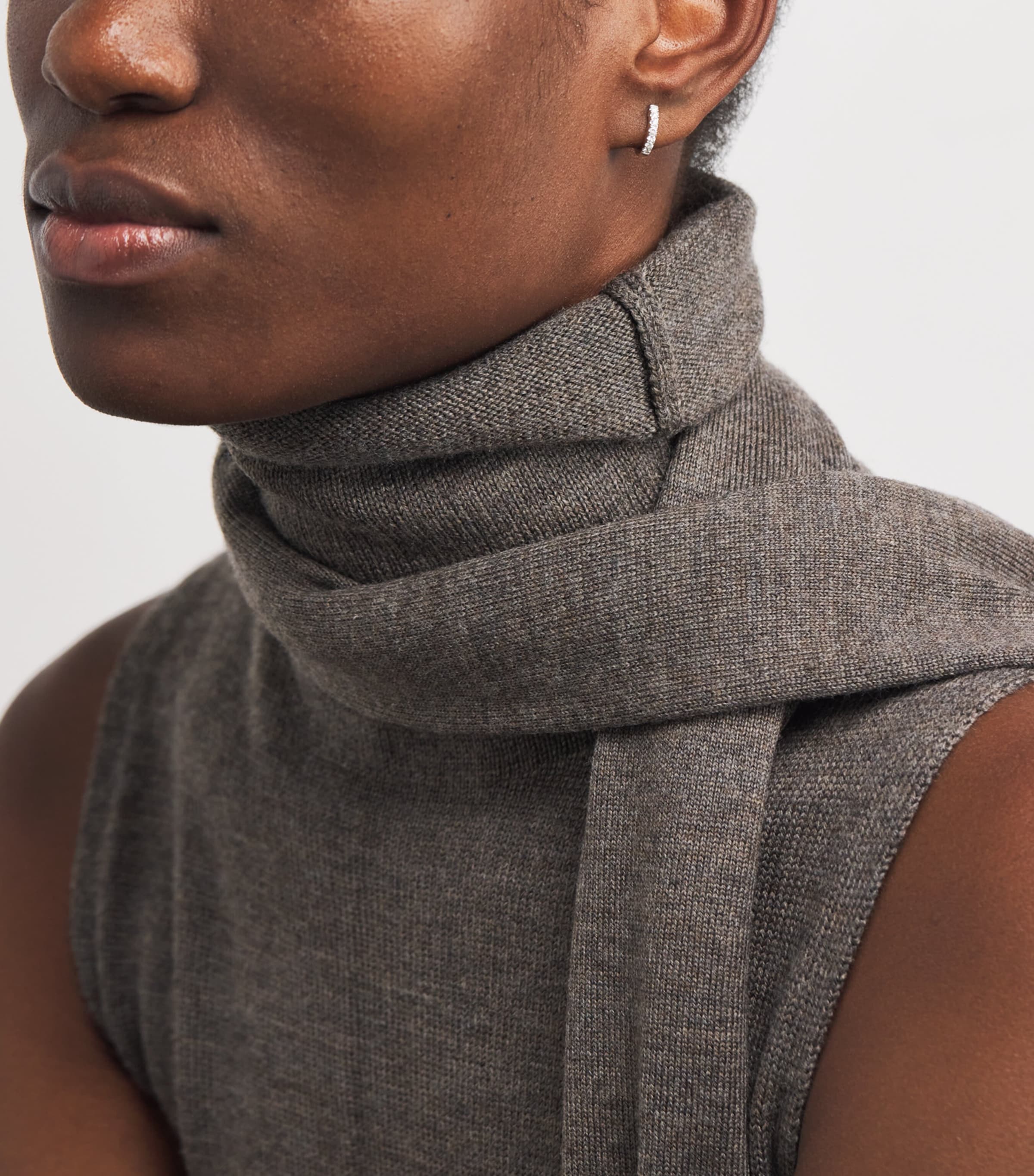 White Gold and Diamond Huggie Earrings (0.20ctw) WHITE GOLD Image 2