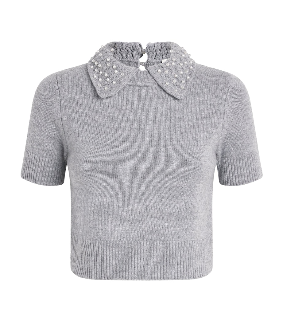 Wool-Cashmere Embellished Sweater MOTTLED GREY Image 1