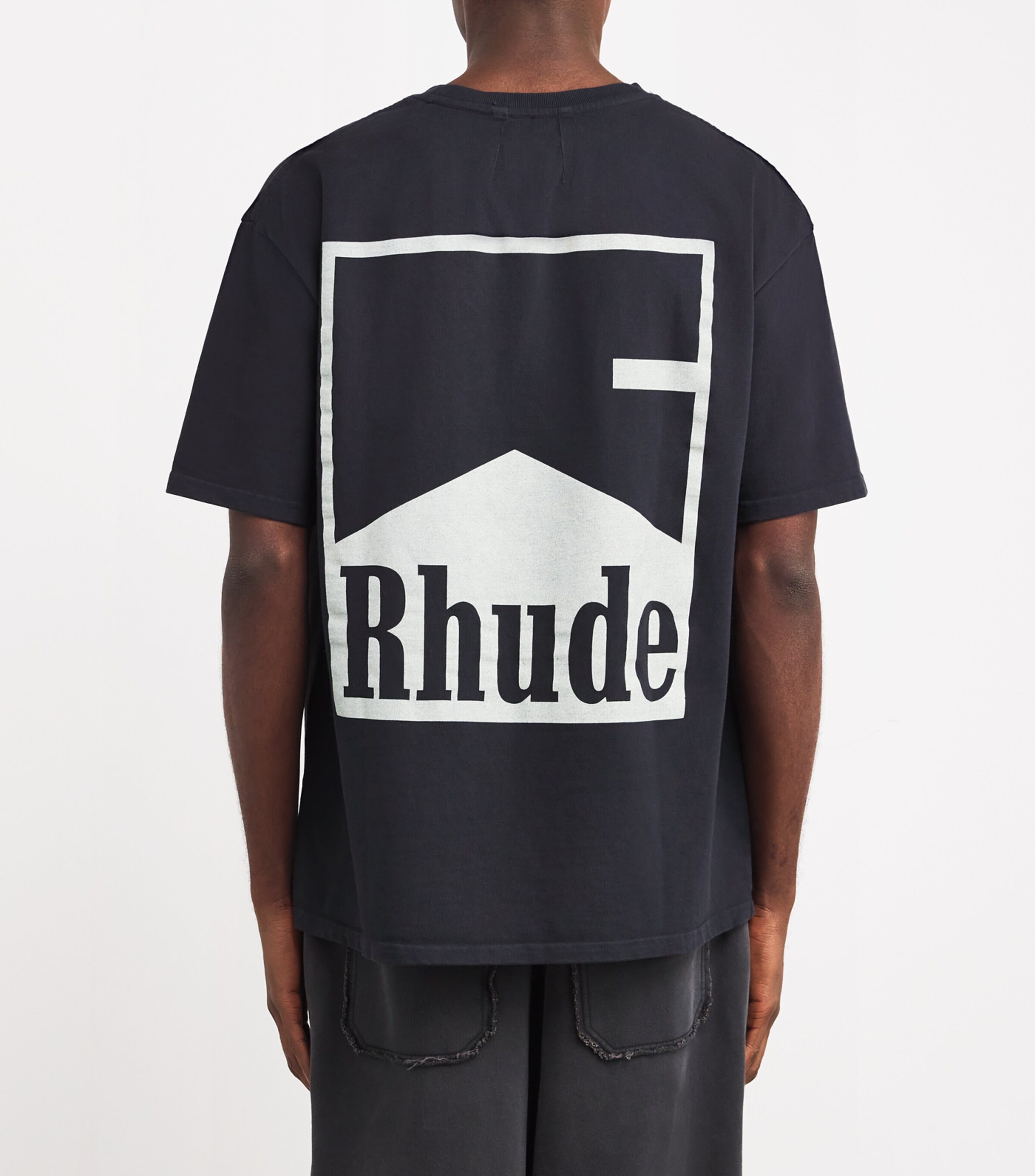 Rhude Black Cotton Chevron Logo T-Shirt | Harrods UK