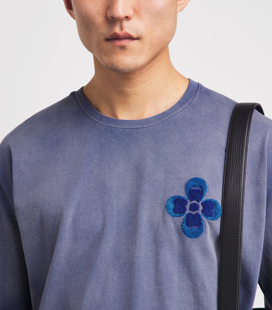 COMMAS Mens Dégradé Embroidered T-Shirt Ink Well Image 3