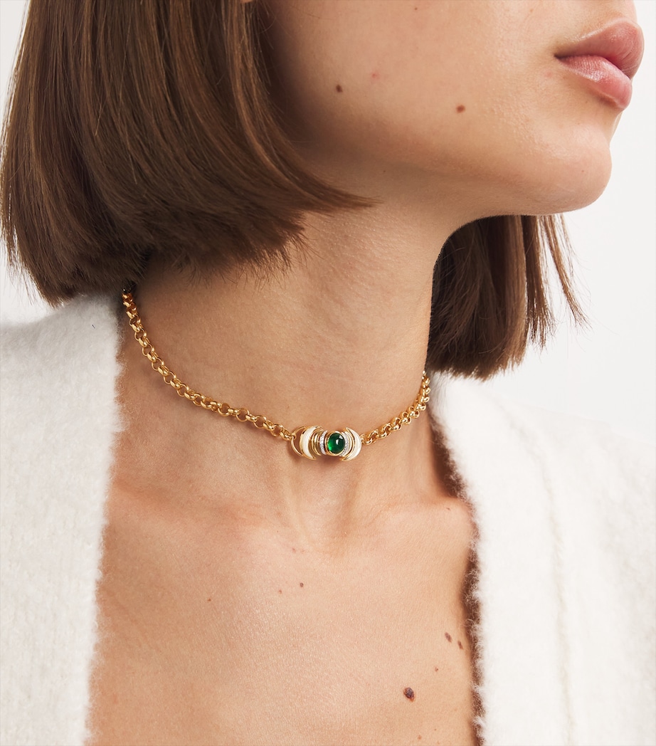 L'ATELIER NAWBAR Yellow Gold, Diamond and Malachite Venus Lot N*91 Necklace Yellow Gold Image 2