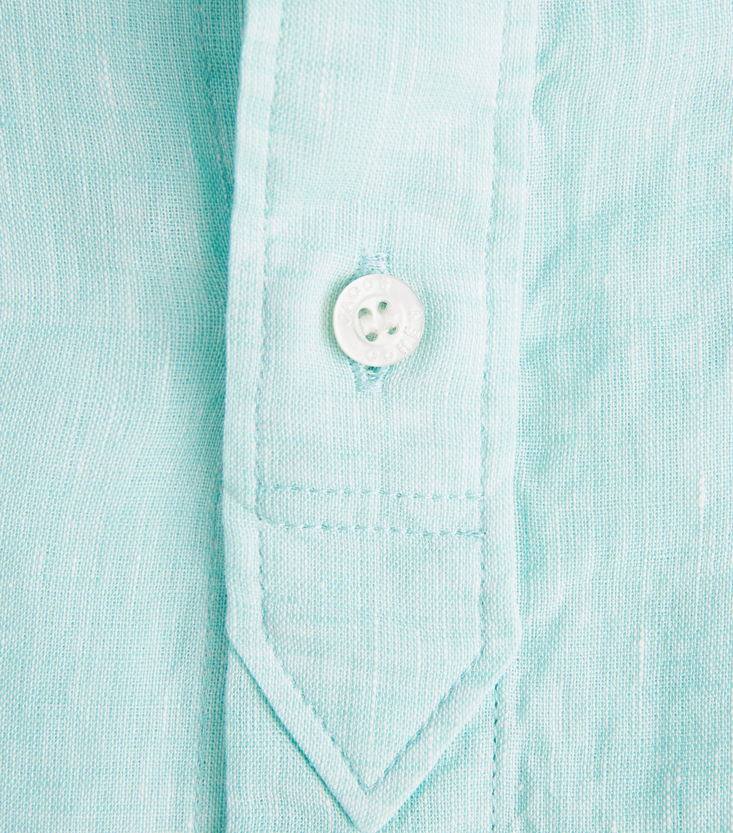JACOB COHËN Mens Linen Long-Sleeve Shirt Turquoise Image 6