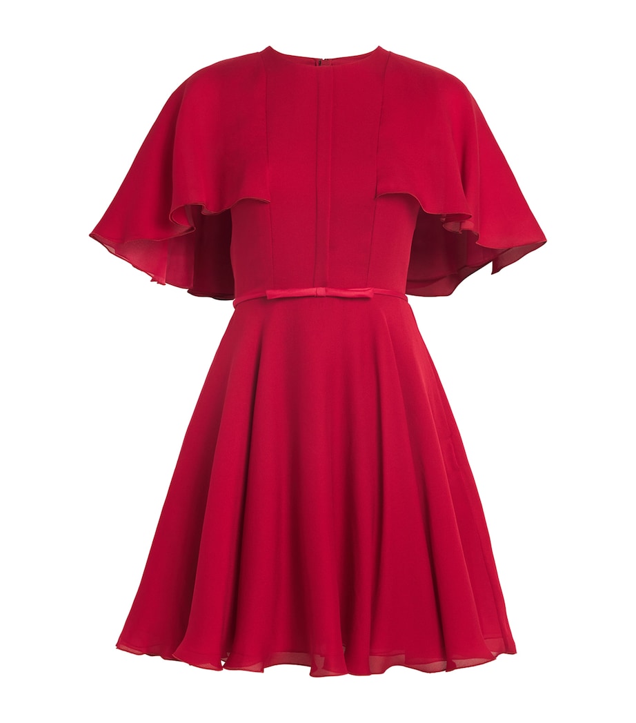 Silk Belted Mini Dress 6759 RED Image 1