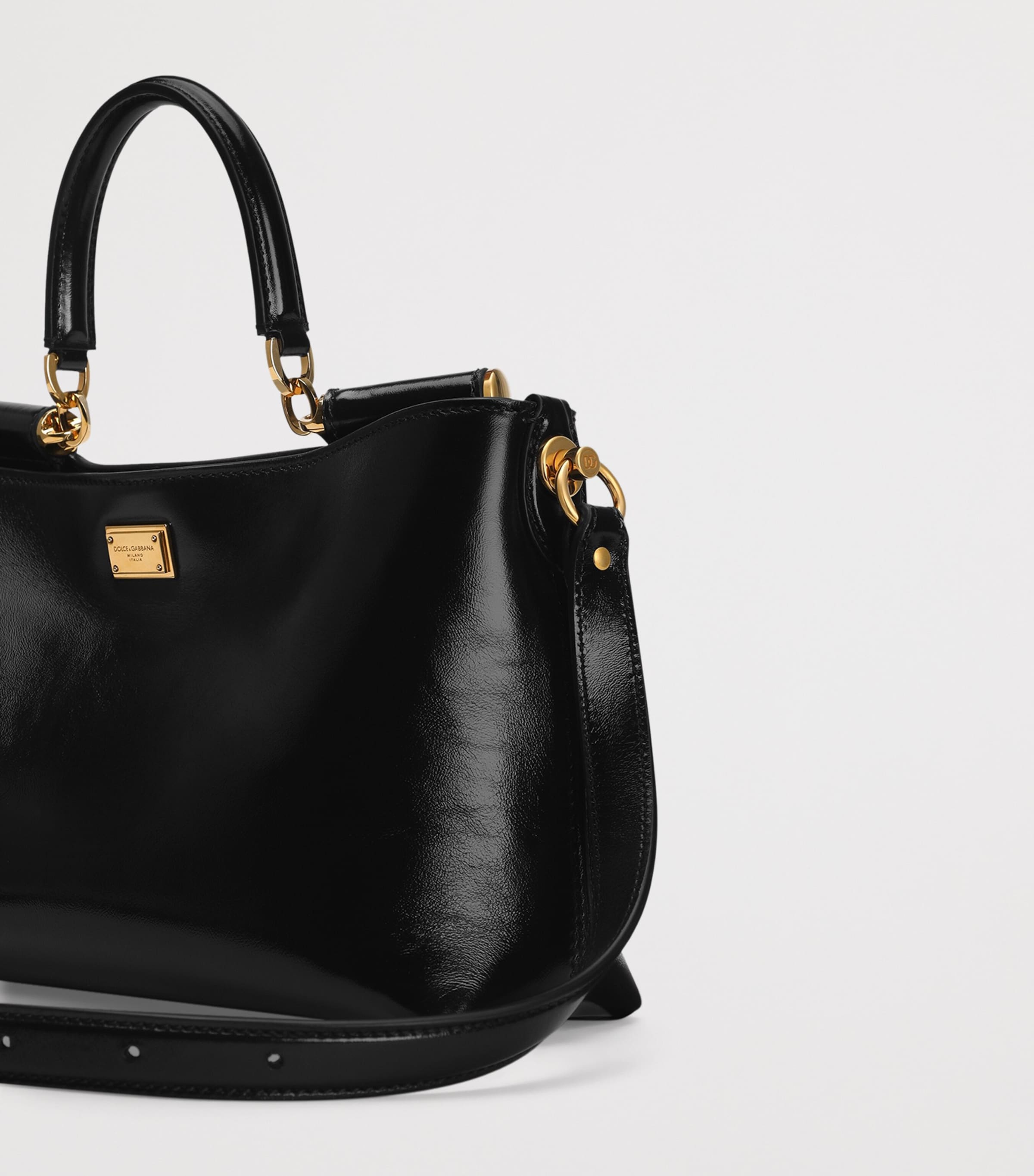 Calfskin Vittoria Shoulder Bag 80999-BLACK Image 8