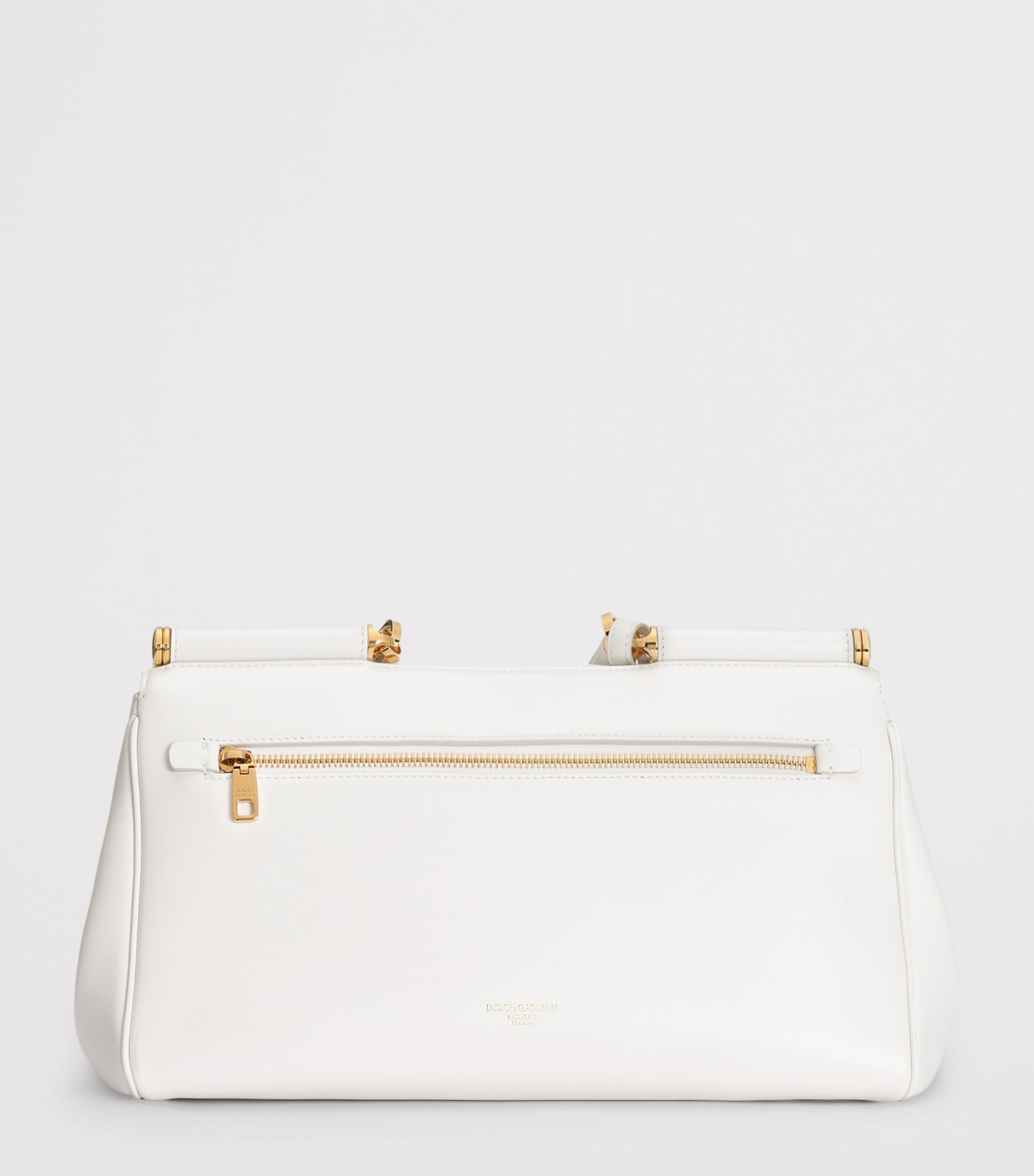 Dolce&Gabbana Leather My Sicily Top-Handle Bag Natural White Image 2