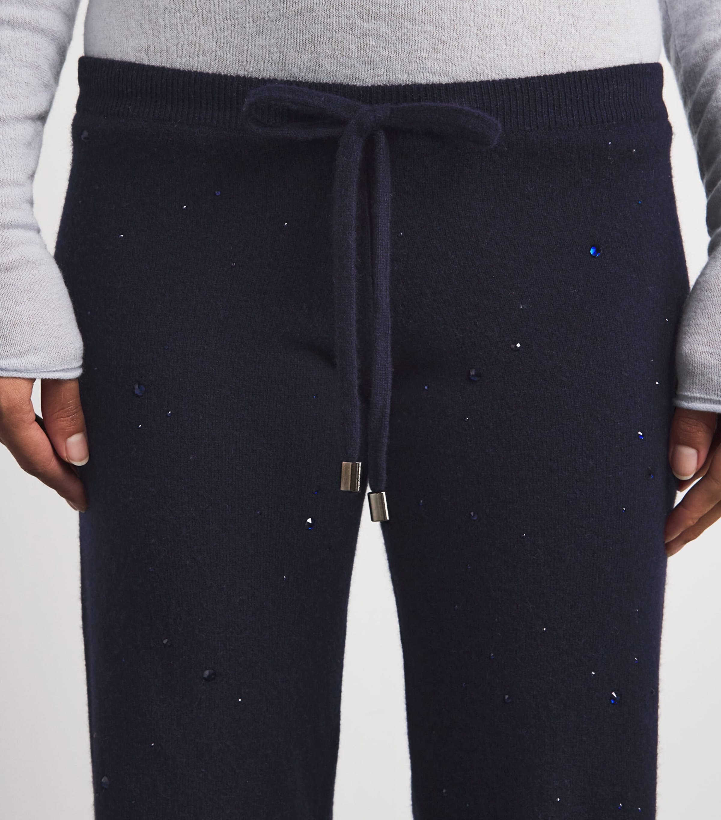 Cashmere Crystal-Embellished Sweatpants MIDNIGHT/DARK I Image 6