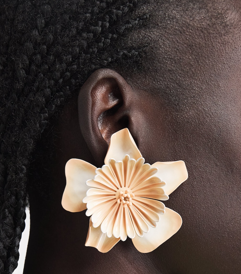 Chloé Bloom Clip-On Earrings Apricot Pink Image 2