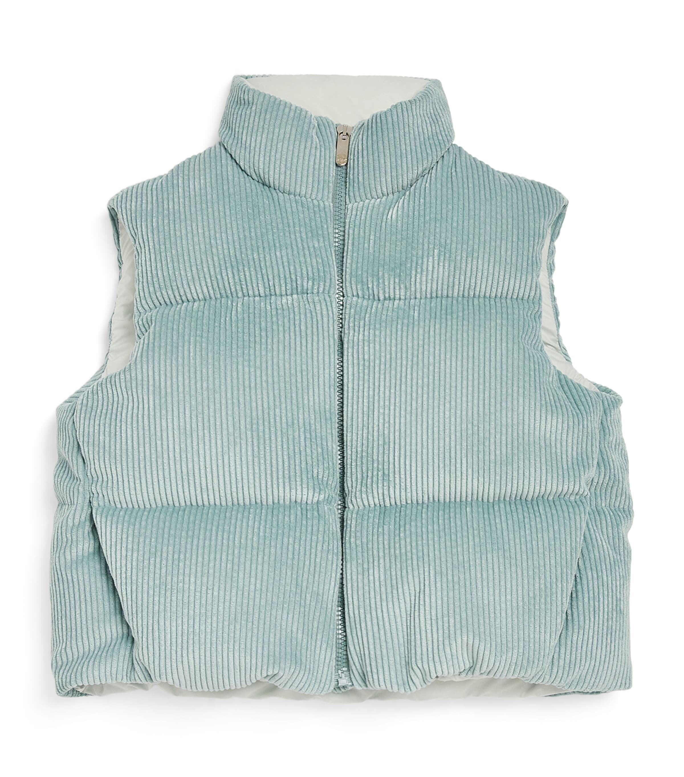 Shop Il Gufo Corduroy Puffer Gilet In Blue